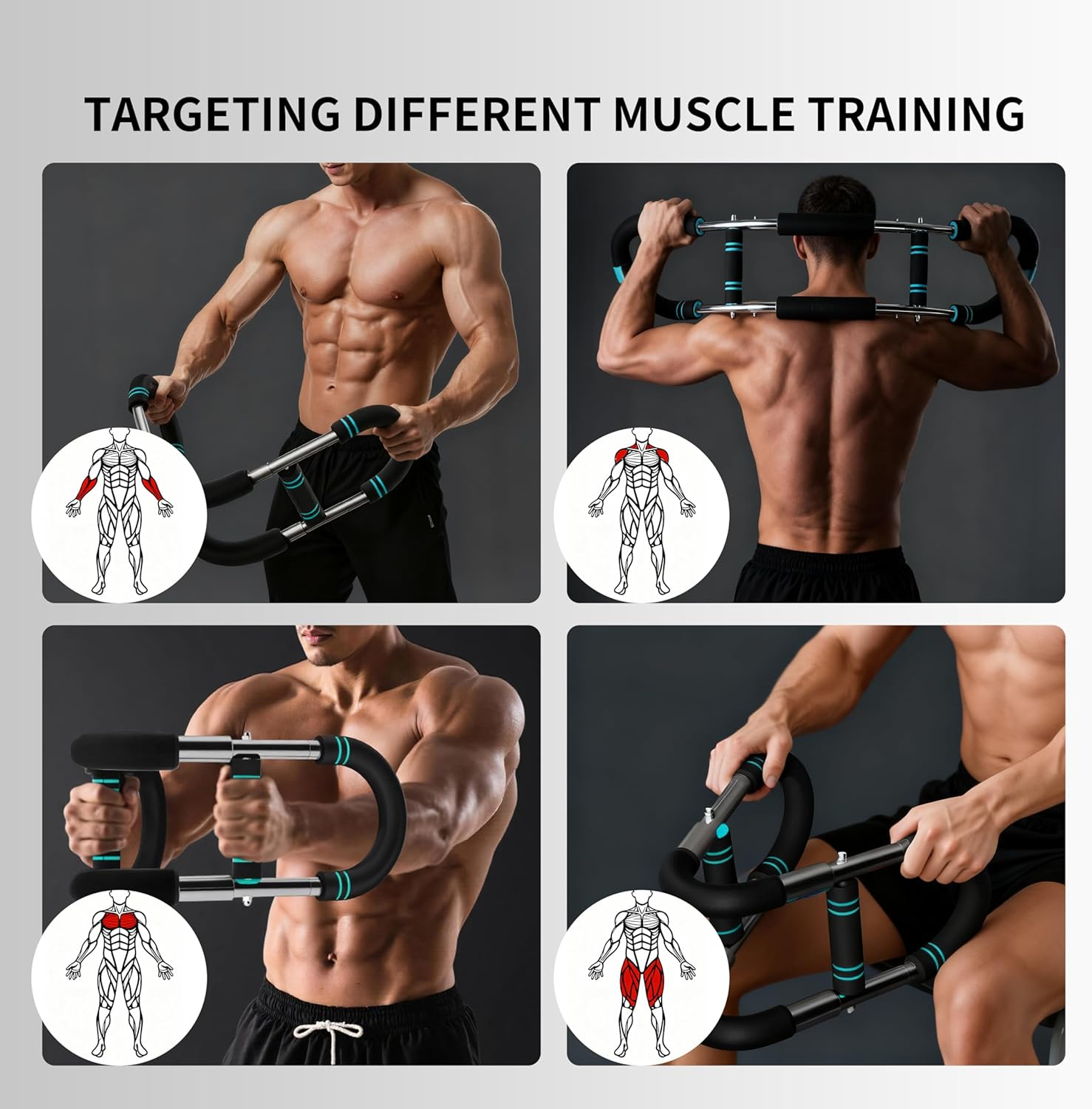 PROIRON Twister Arm Trainer, Adjustable Chest Workout Equipment Arm Strengthener for Men & Women, Portable Exerciser for Home Gym Travel Fitness - Black-Blue image number 4