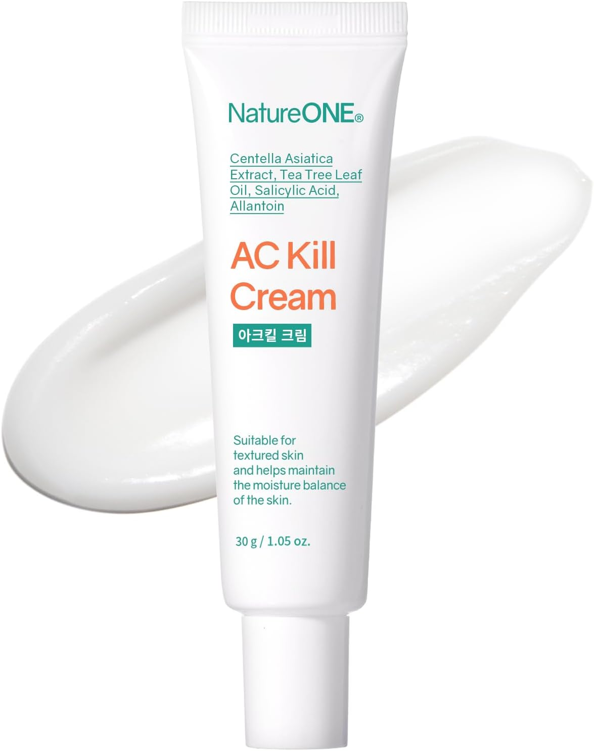 NATUREONE AC Kill Cream, BHA & Salicylic Acid Face Moisturizer, Niacinamide for Active Skin Repair, Tea Tree Oil for for Soothing Sensitive Skin, Acne Spot Treatment Korean Skincare, 30G, 1.05 Oz. image number 3