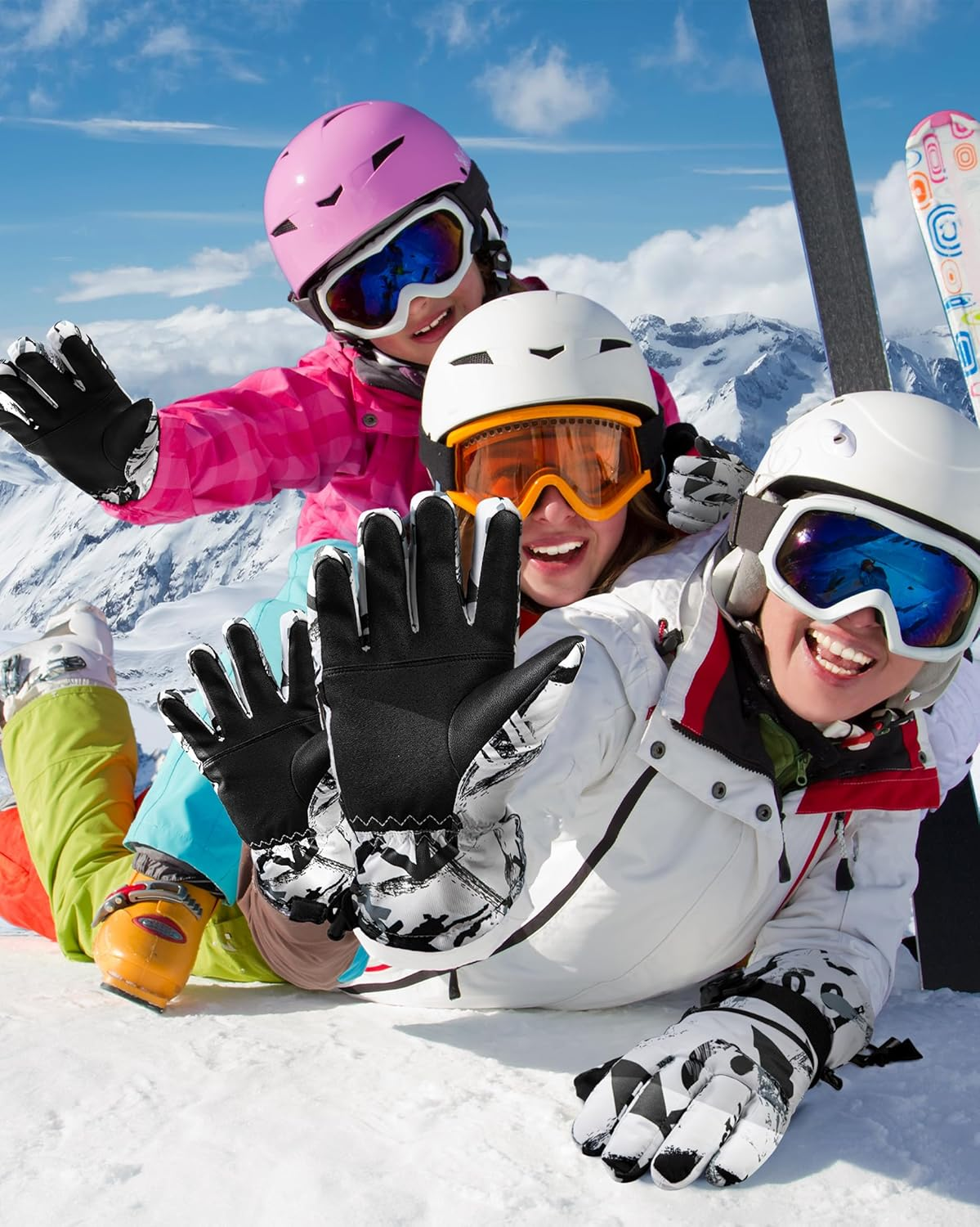 Winter Ski Gloves - 5-Finger Waterproof Winter Gloves, Snowboarding Gloves, Touchscreen Ski Gloves Men image number 4