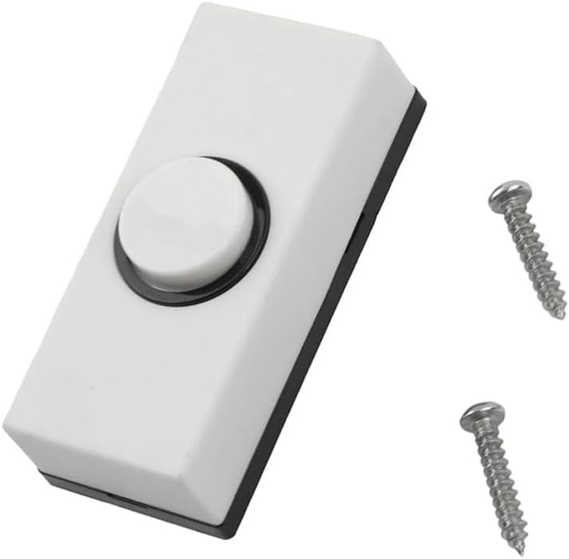 1 Pcs Plastic Push Button Doorbell Wall Mounted Door Bell Buttons for Home Replacement Garage Door Opener Switch,Sturdy Plastic, Hard Wired image number 6