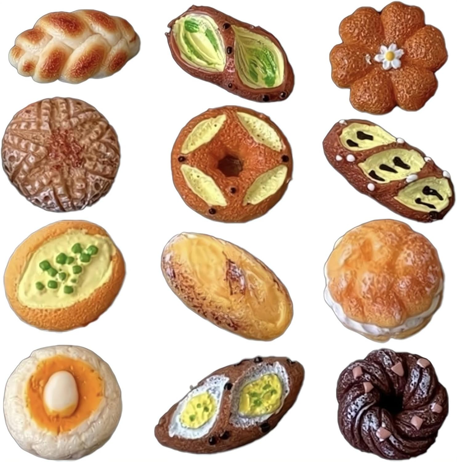 REGODI 12Pcs 3D Bread Fridge Magnets, Cute Strong Refrigerator Stickers for Kitchen, Whiteboard, Cabinets & Office Decor, Fun Baking-Themed Accessories image number 4