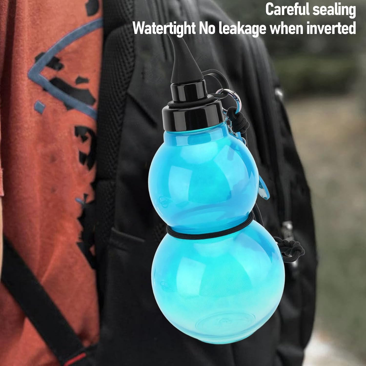 Bewinner Gourd Water Bottle, Gourd Sports Travel Water Bottle for Gym, 800ML Chinese Retro Inspired Gourd Style Water Bottle, Game Peripheral Gourd Water Bottle for Outdoor (Blue) image number 1