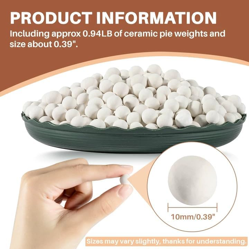 Sukh 1LB Pie Weights for Baking - Pie Crust Weights Ceramic Baking Beans for Reusable Natural Ceramic Stoneware Homemade Kitchen Must Have round Household Steam Oven Stone image number 1