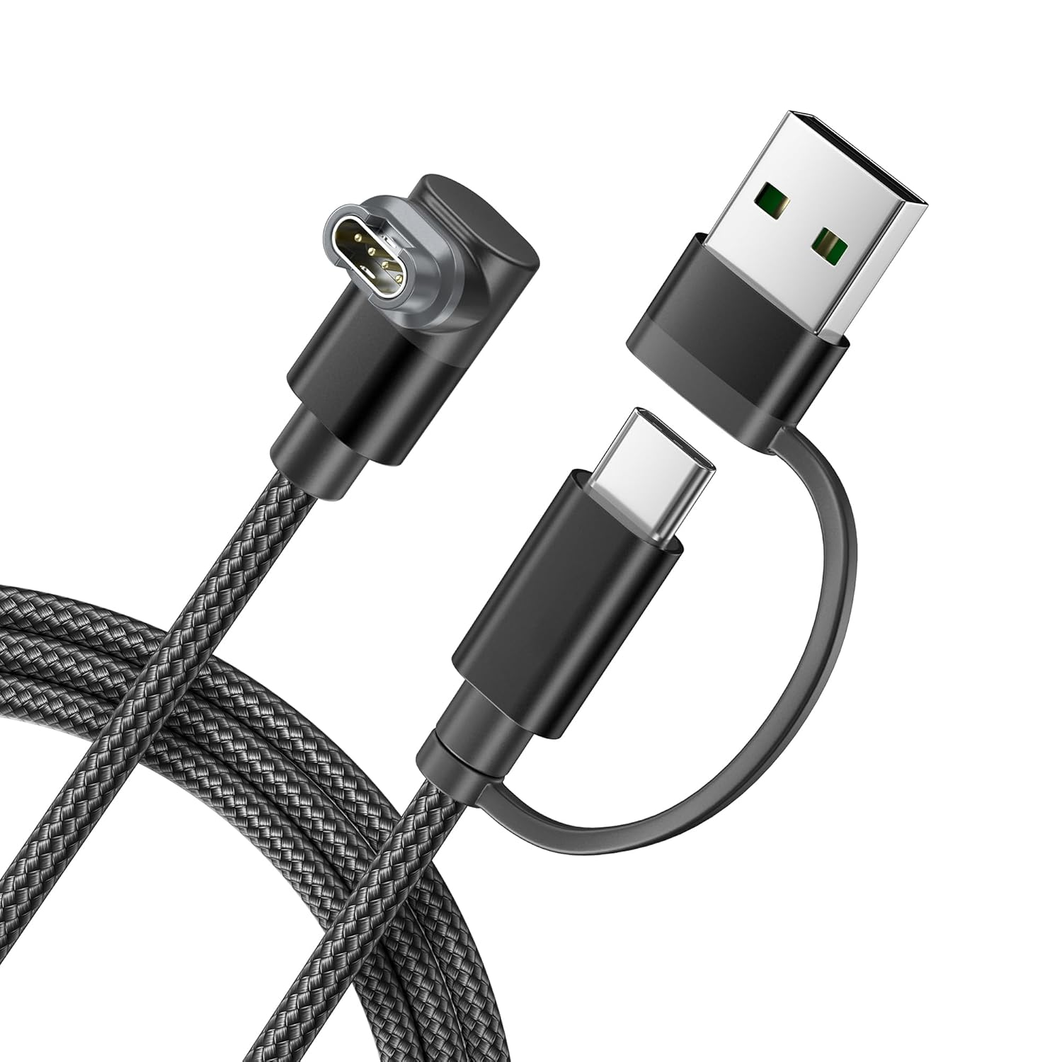 Itramax 2-In-1 Charger Cable for Garmin Watch 1.2M 1Pack,Charging Power Cord for Garmin Fenix 8 E 7 7X 7S 6 5X 5S Solar,Forerunner 965 955 265 255 245 165 55,Venu 2,Instinct,Vivoactive 5 4,Vivomove 3S