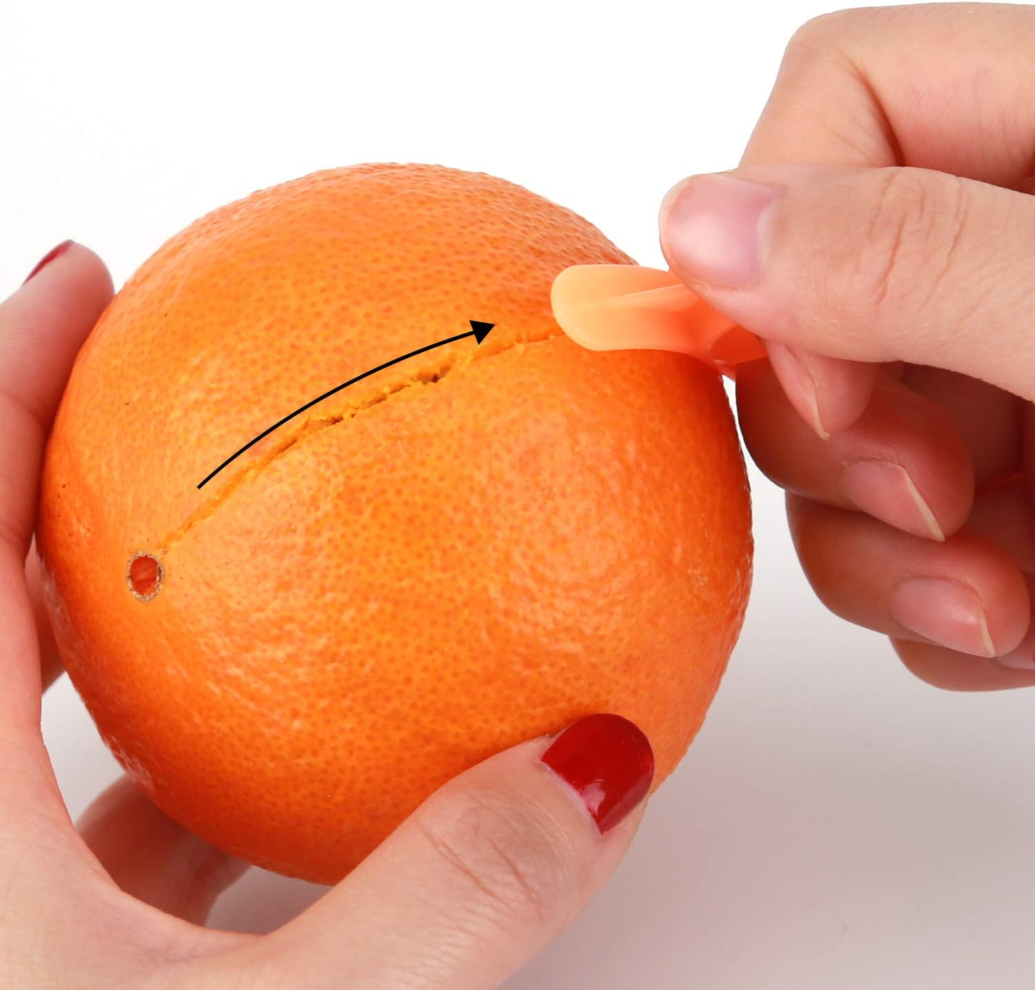 LUTER 6+2Pcs Orange Peeler Citrus Remover Plastic Slicer Cutter Easy Fruit Opener Kitchen Gadget for Orange, Avacados image number 1