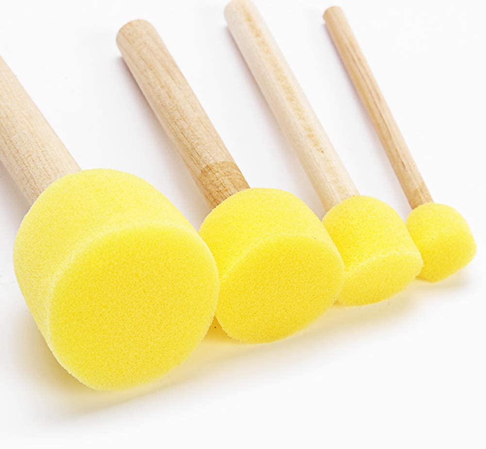 24Pieces Paint Sponges for Kids Assorted Size round Sponge Brushes for Painting Foam Brushes for Painting Paint Tools for Kids