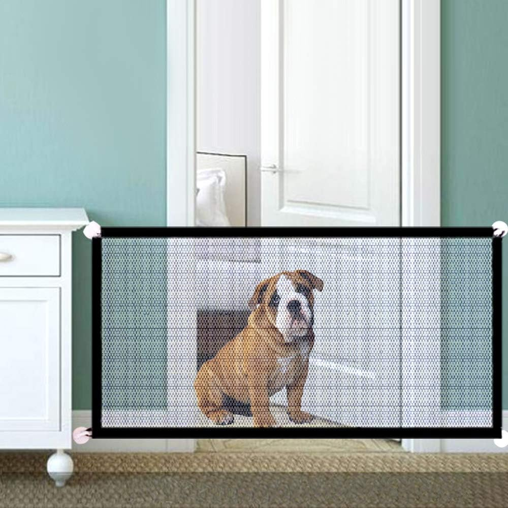 Dog Safety Gate Pet Safe Mesh Fence Portable Folding Baby Safety Gate Install Anywhere 110 * 72CM