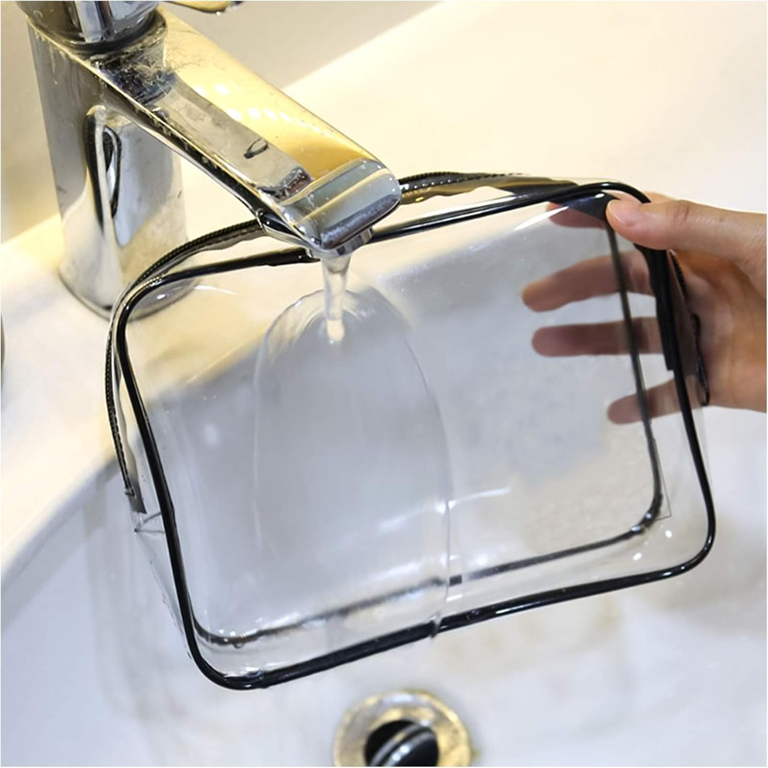 Clear Makeup Bags Set, 4 PVC Zippered Toiletry Carry Pouch, Travel Toiletries Bag, Portable Cosmetic Makeup Organizer Case, for Vacation, Bathroom and Organizing image number 4