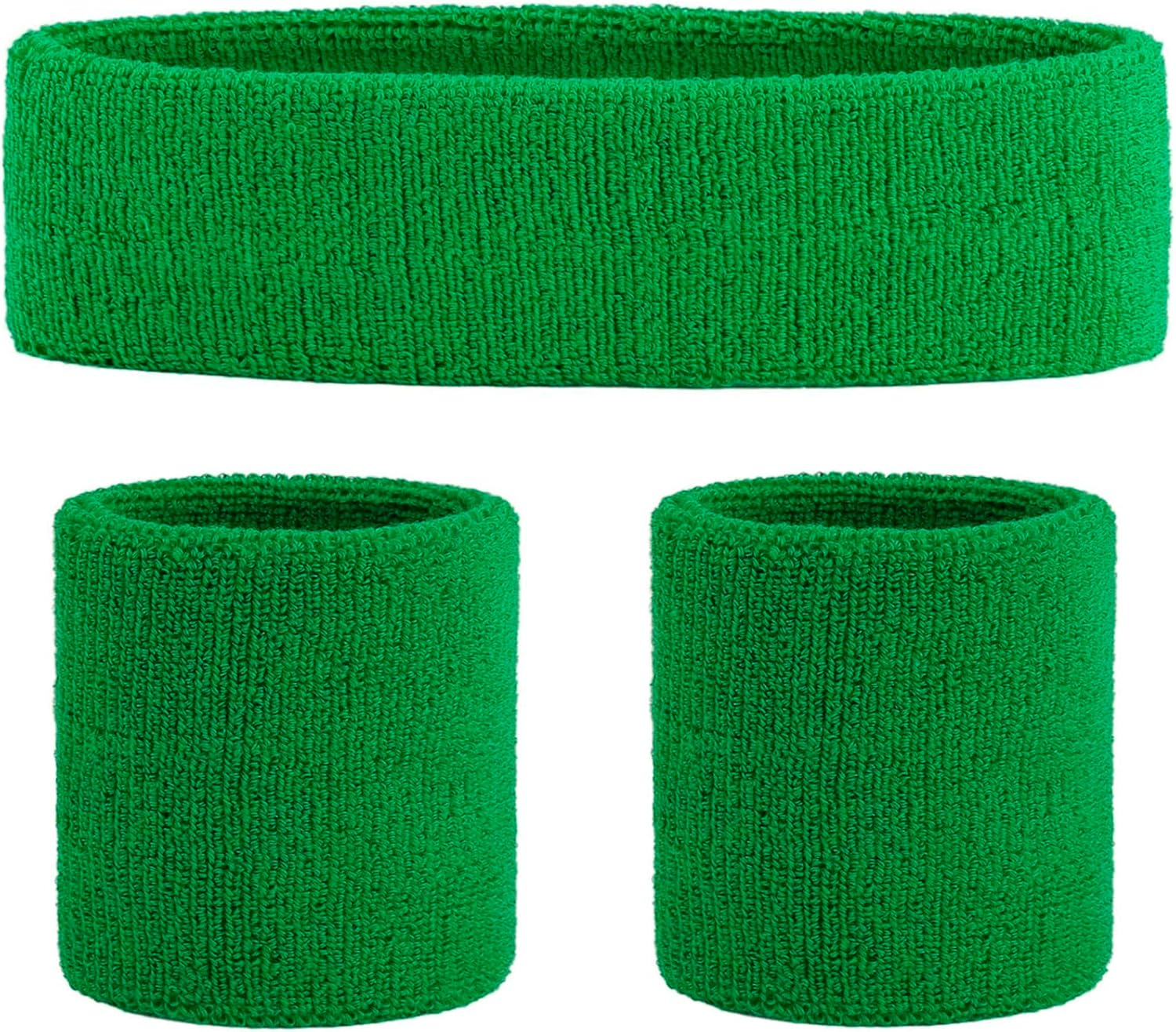 Sweatbands Set, Headband and Wrist Sweatbands Cotton Sweat Band for Athletic Men and Women, Sports Headbands for Fitness Yoga Running