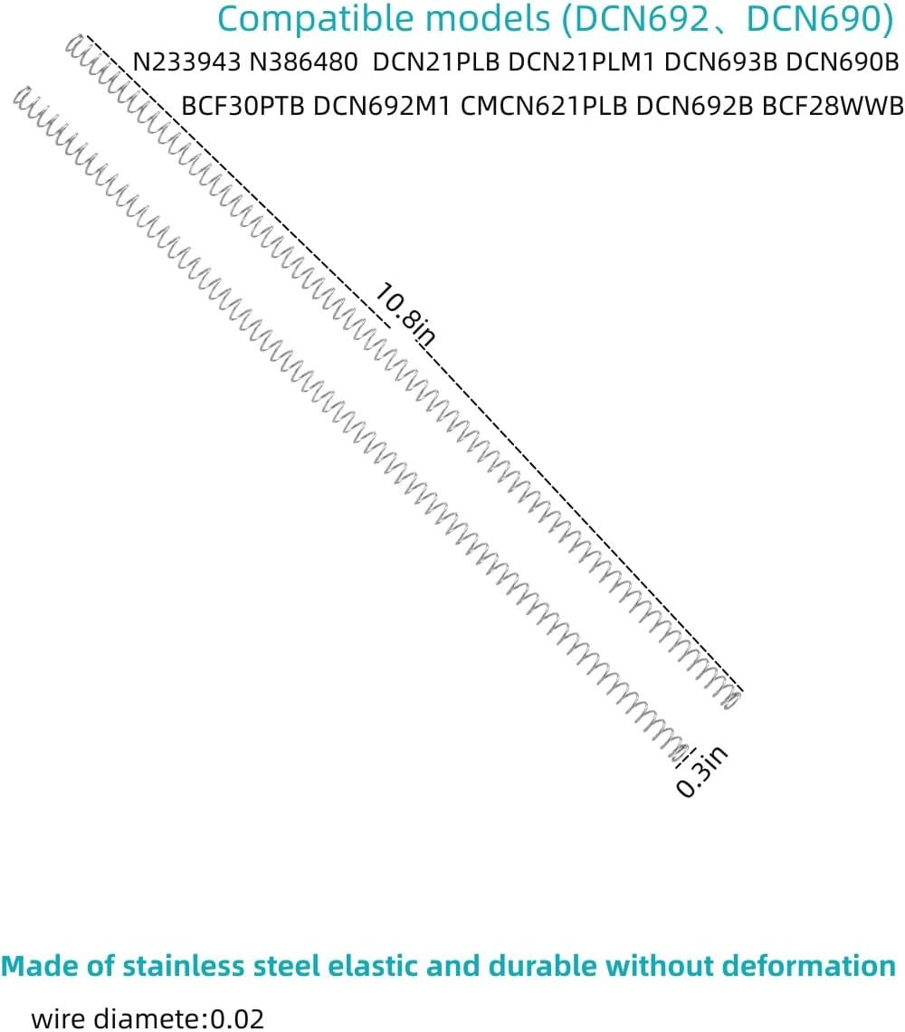 Amnool Nailer Spring for Dewalt Return Springs Router Kit Dcn692B DCN690 N233943 N386480 DCN21PLB DCN21PLM1 DCN693B BCF30PTB DCN692M1 Dcn660B Dcn680B Dcn623B Dcn623D1 BCF28WWB image number 3