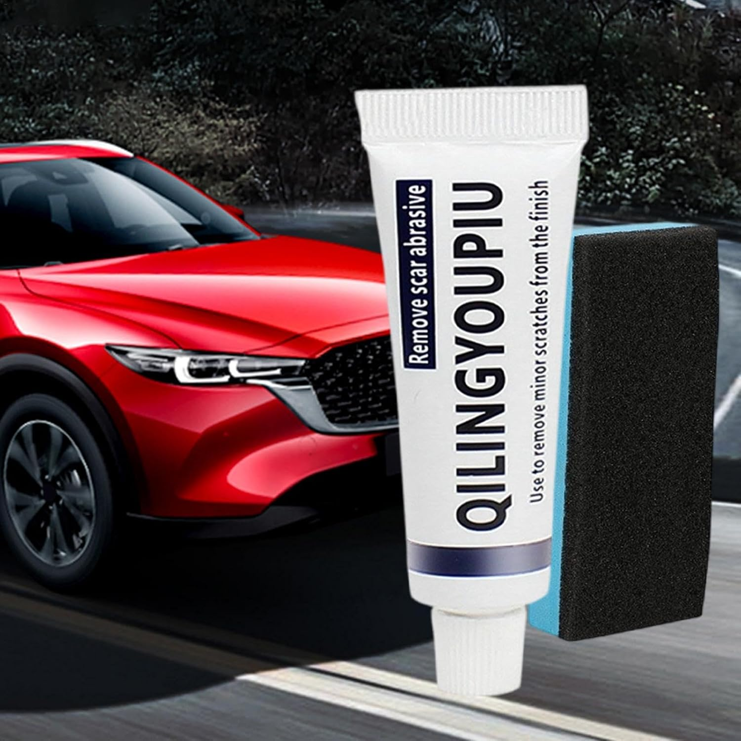 Car Scuff Removal | Car Paint Restorer with Sponge Safe Car Scratch Repair - Car Scratch Eraser for Glue Stains, Asphalt, Bird Droppings, All Vehicles image number 1