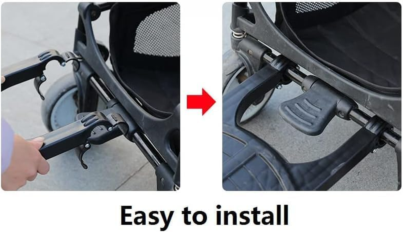 Sunblue Universal Toddler Stroller Board with Seat - Pram & Buggy Connector for Pushchair, Jogger, Travel Pram Accessories - Easy Stand & Ride, Fits Horizontal Axis <2.5Cm (Black) image number 1