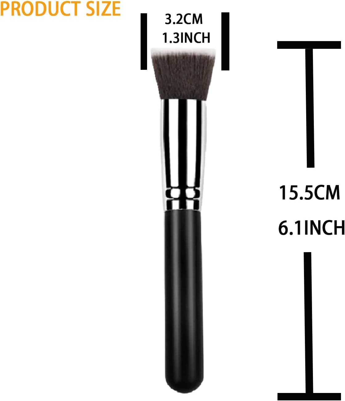 Ksvsonrvi Flat Kabuki Foundation Brush, Soft Premium Makeup Brush Cosmetic Tool, Black image number 4