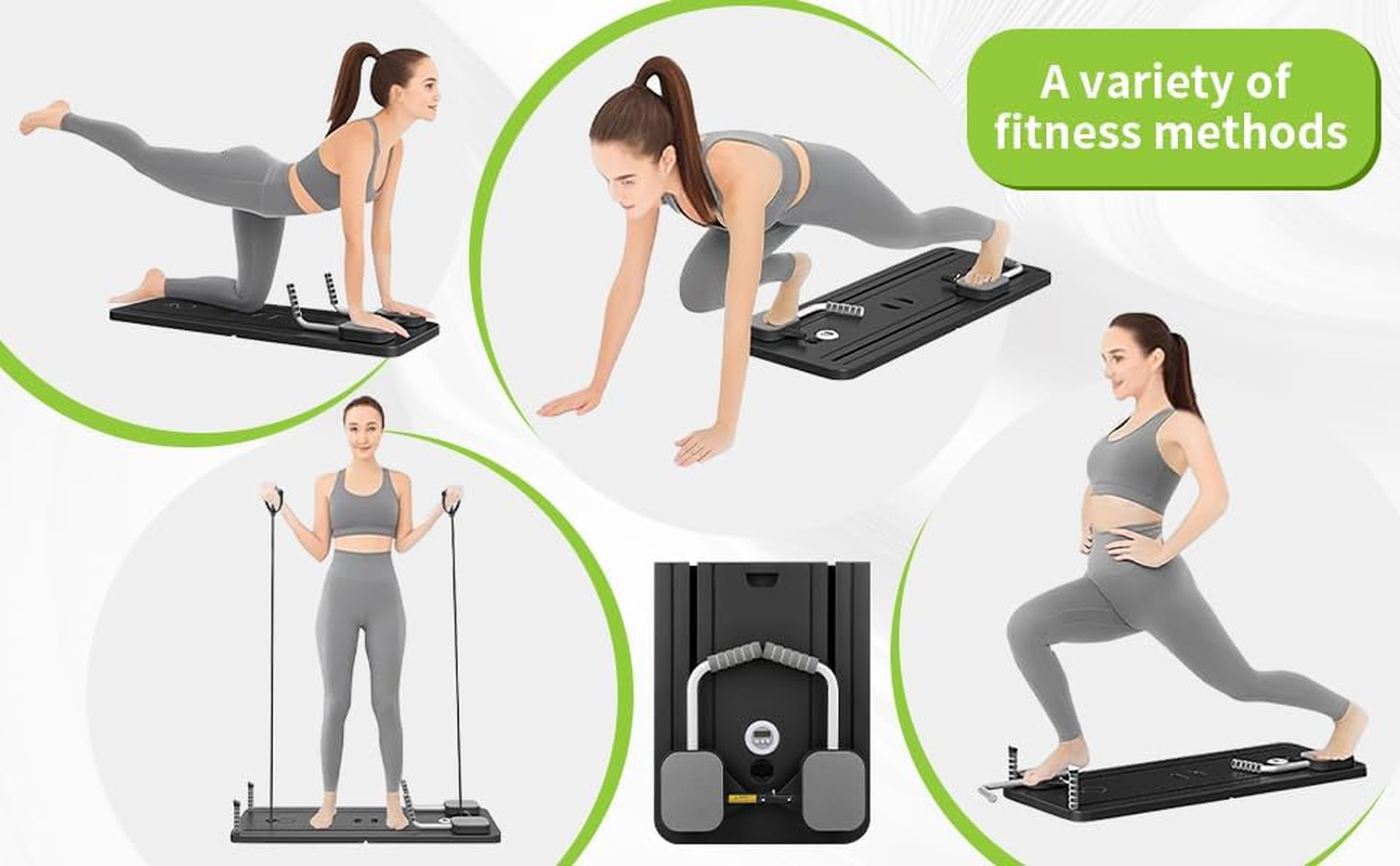 Cabalwrpi Pilates Board for Home, 2025 Reformer Pilates Machine, Multifunctional Foldable Workout Equipment for Indoor and Outdoor Full Body Train, Black image number 3