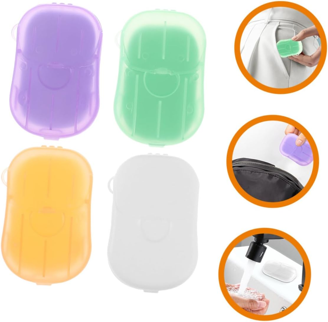WHAMVOX Travel Soap Sheets Portable Hand Wash Sheets Disposable Soap Paper Compact Convenient for Travel Toiletries image number 1