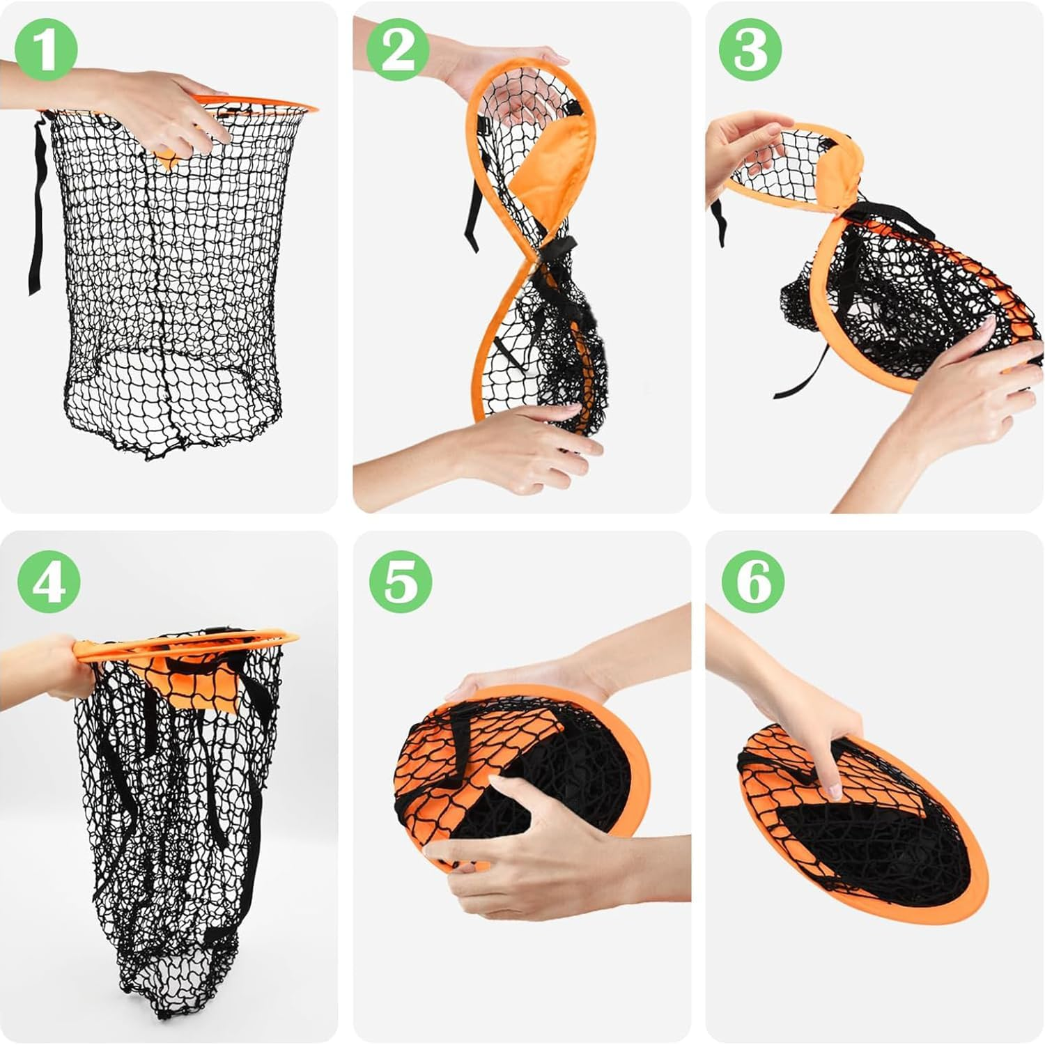 3 Pcs Football Goal Target Bag, Soccer Training Net Corner Soccer Train Goal Easy to Attach and Detach, Buckle - Adjustable Rope Strap, Bullseye for Precise Training（Blue, Orange, Yellow image number 5