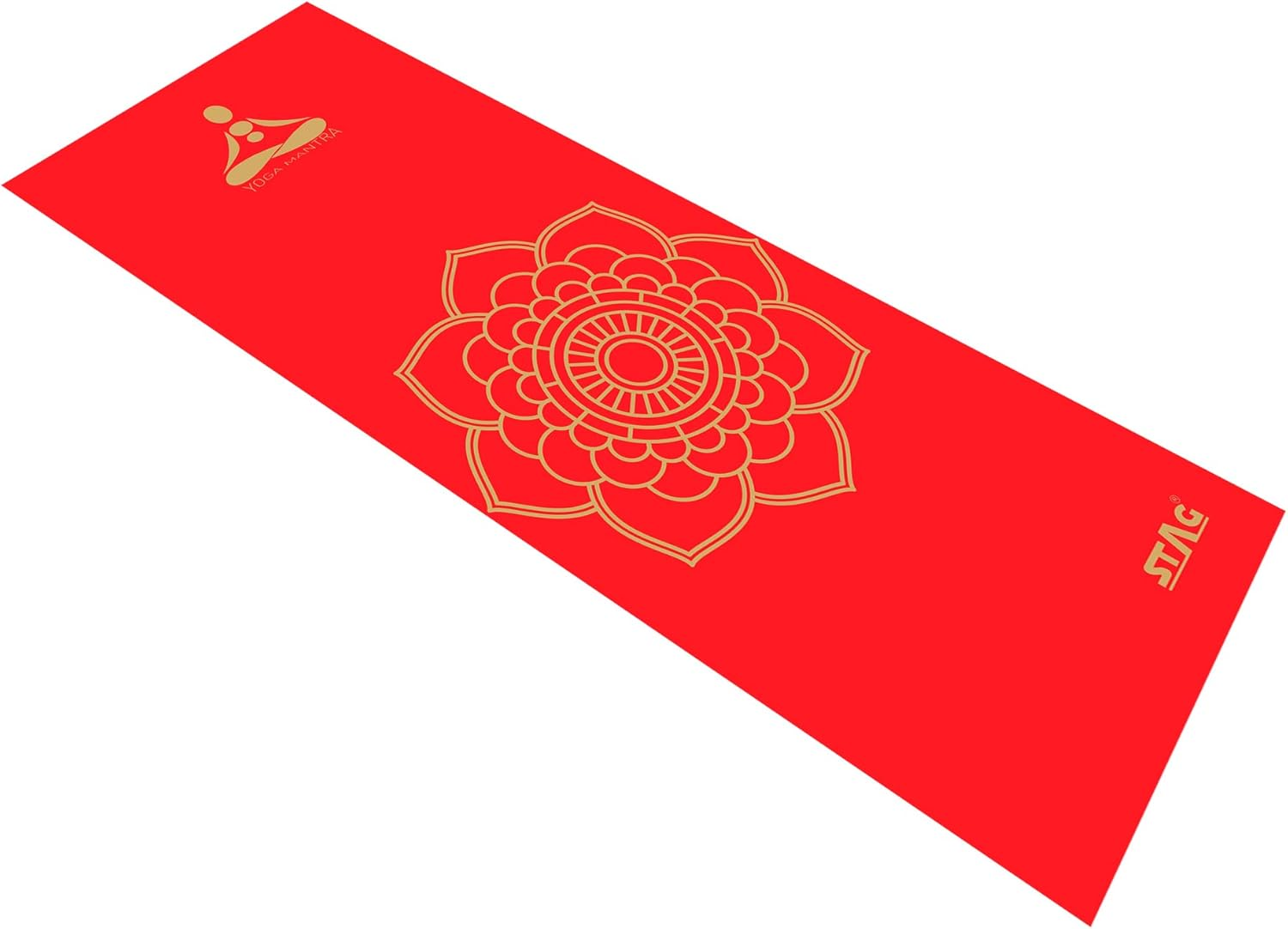 Stag Designer Yoga Mat | Color: Red | Size: 6Mm | YMPRM6 | Material: Foam | Durable and Flexible to Use | Ideal for Yoga, Pilates, Stretching and Toning Workouts image number 2