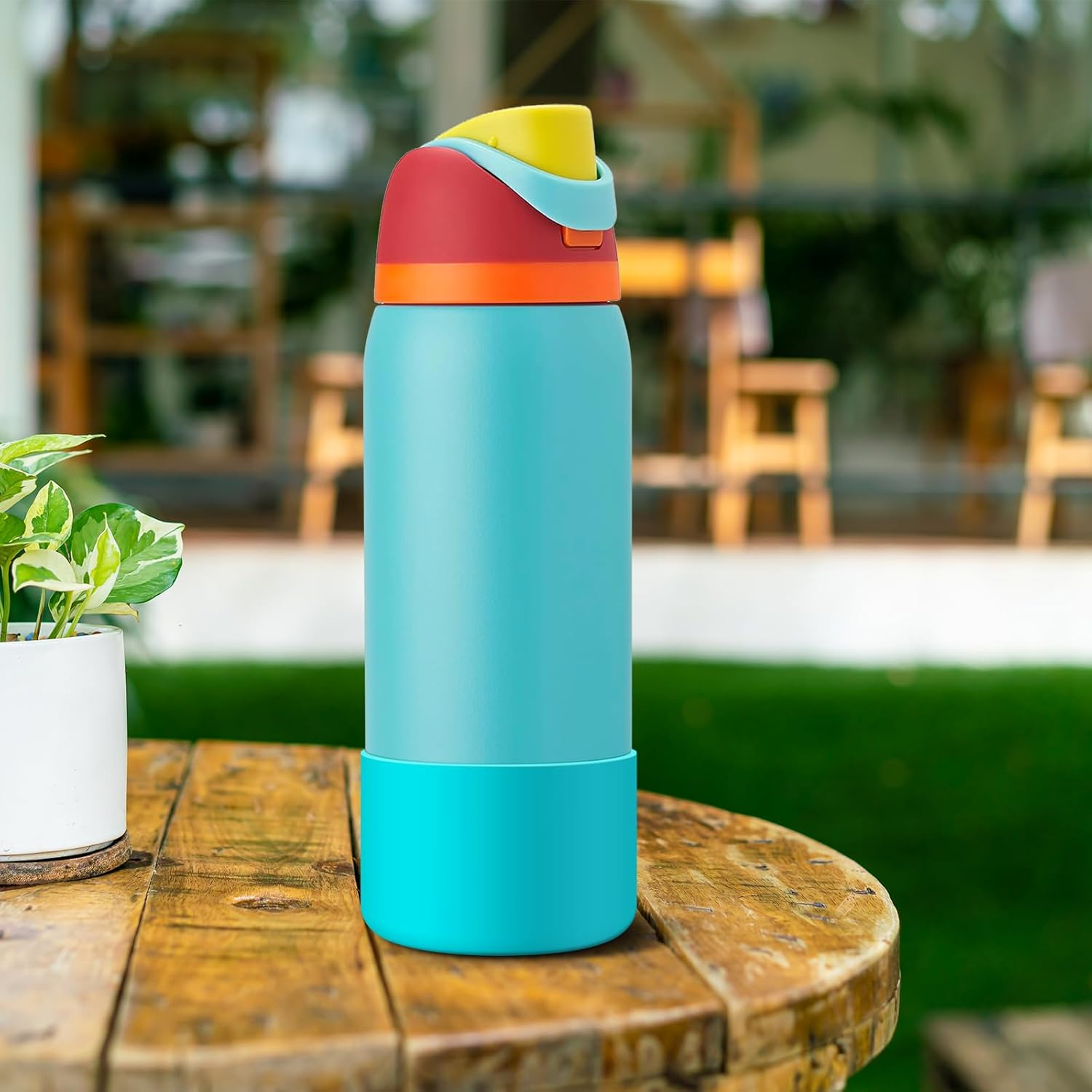 2PCS Silicone Water Bottle Boot for Owala 24Oz 32Oz 40Oz, Anti-Slip Protective Sleeve Bottom Bumper Protector for Freesip, Twist, and Flip Stainless Steel Water Bottles - Blue image number 6