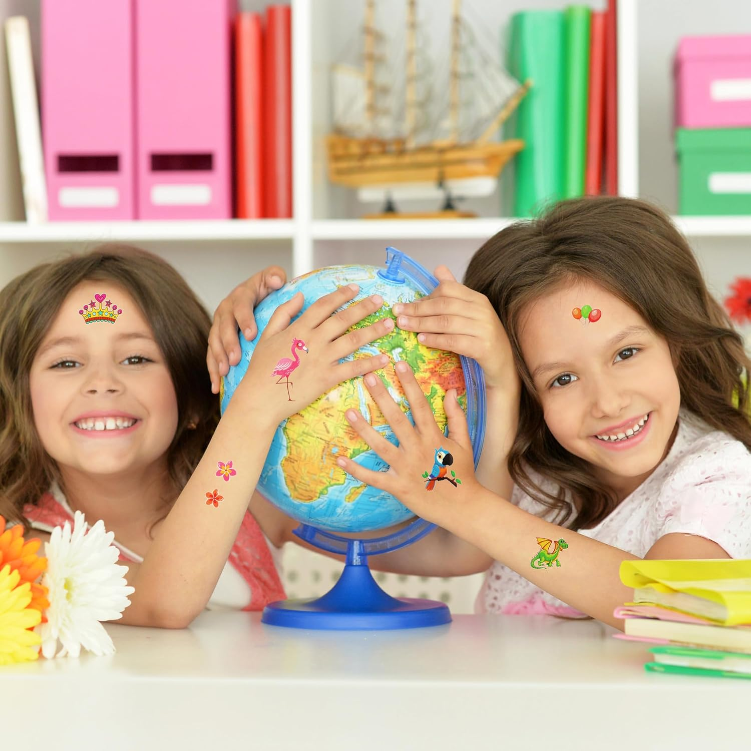 60 Sheets Cute Temporary Tattoos Fake Tattoo for Kids Children Toddlers Boys Girls image number 5