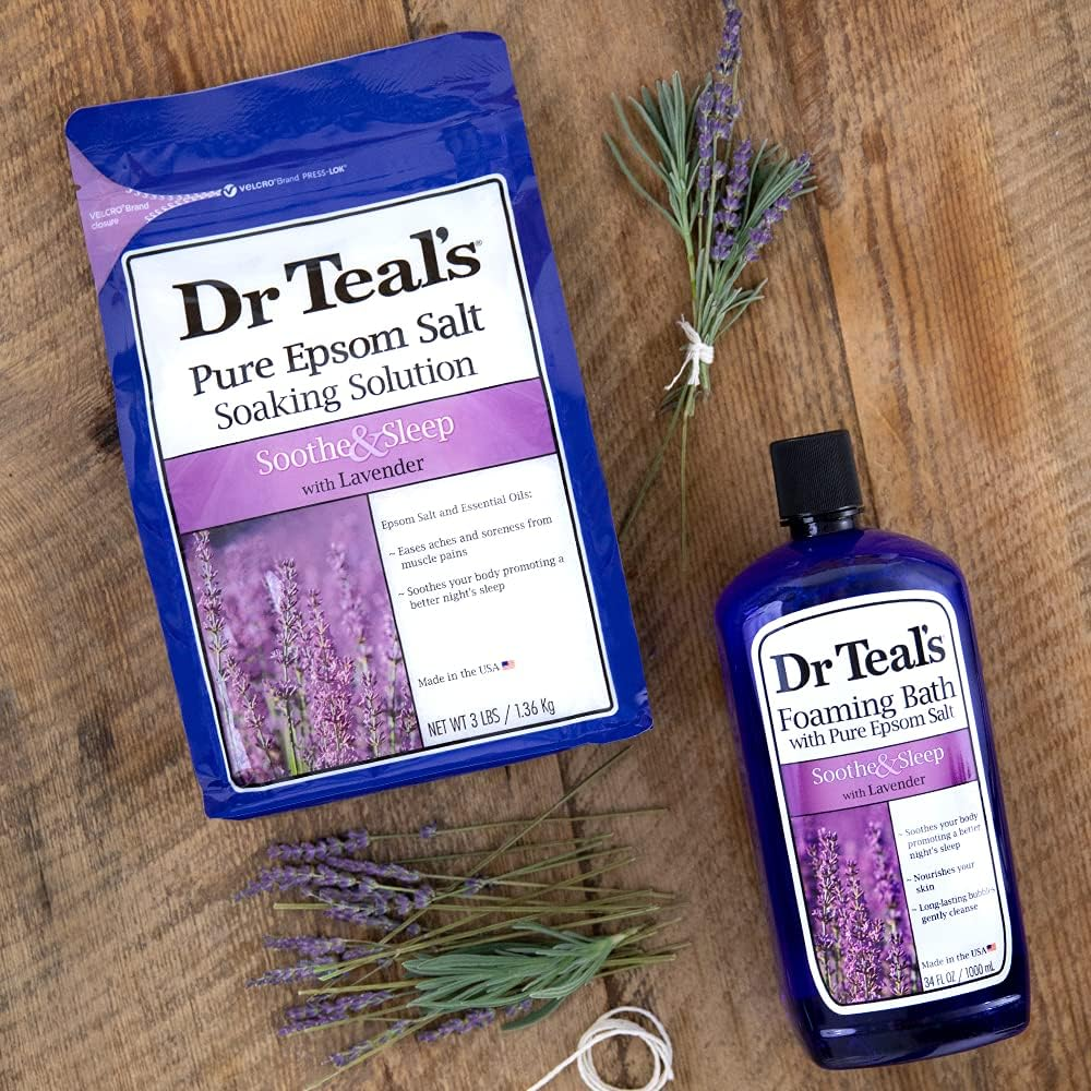 Dr Teal'S Pure Epsom Salt Foaming Bath with Lavender, 1 L