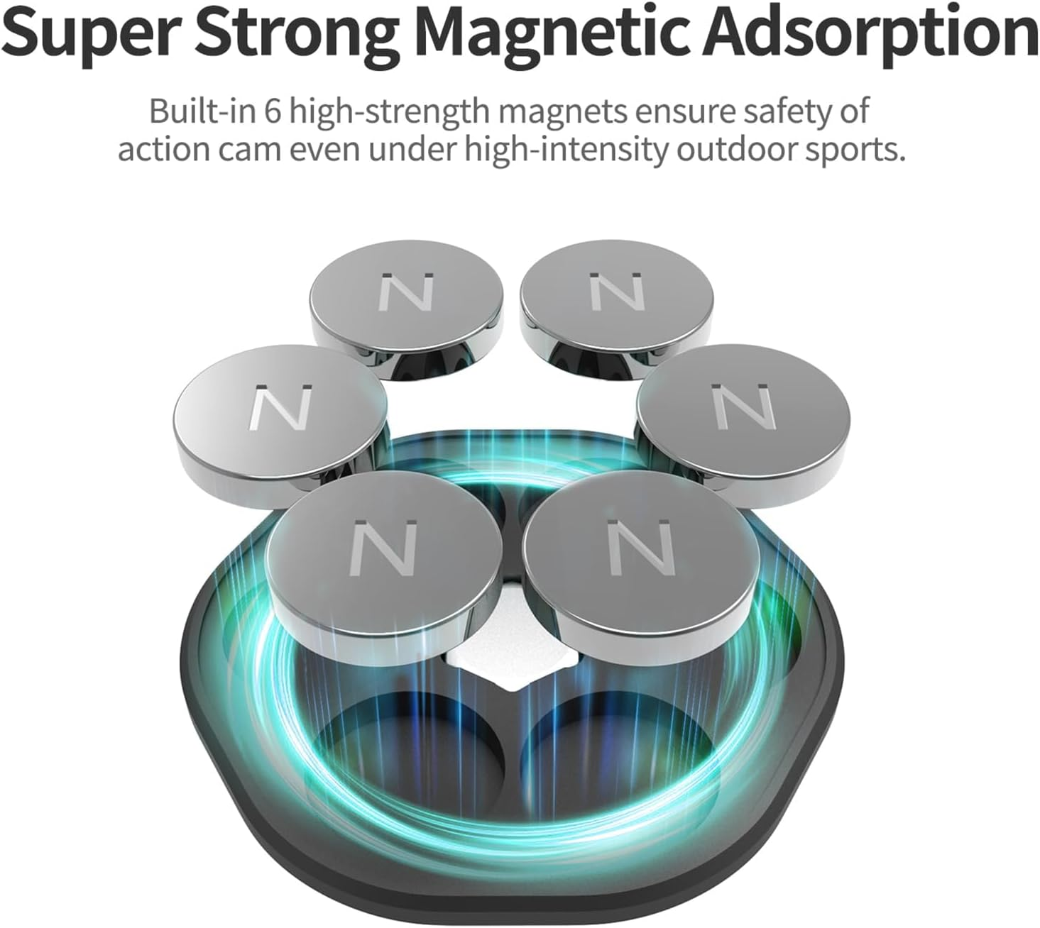 Magnetic Camera Mount Base Stand with 1/4"-20 Thread for DJI Osmo Pocket 3 and 2, for Insta360 ONE X4/X3/2/1/GO 3, for FIMI Palm 2/1 Action Camera, XICEN DJI Osmo Pocket 3 Accessories image number 3