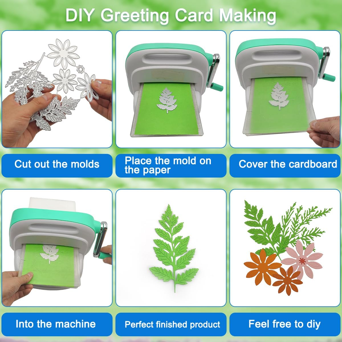 3D Flower&Leave Die Cuts for Card Making, AFUNTA 3 Sets Metal Die Cutting Card Making Supplies for DIY Scrapbook, Photo Album Decor image number 2