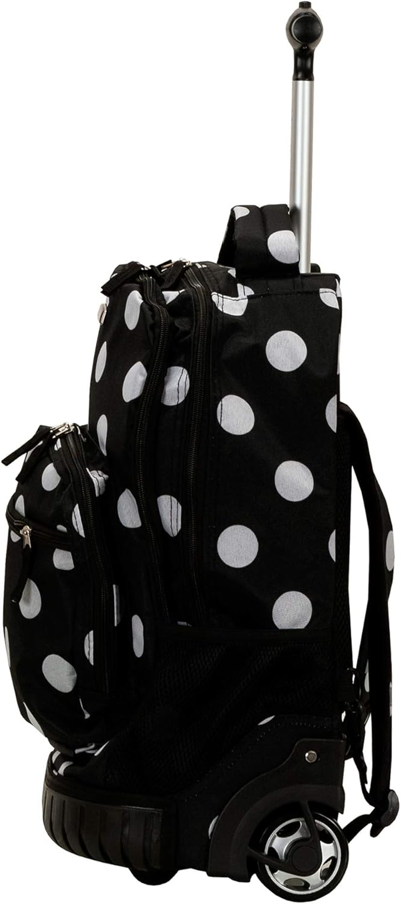 Rockland Single Handle Rolling Backpack, Black Dot, 19-Inch, Single Handle Rolling Backpack - Blackdot image number 4