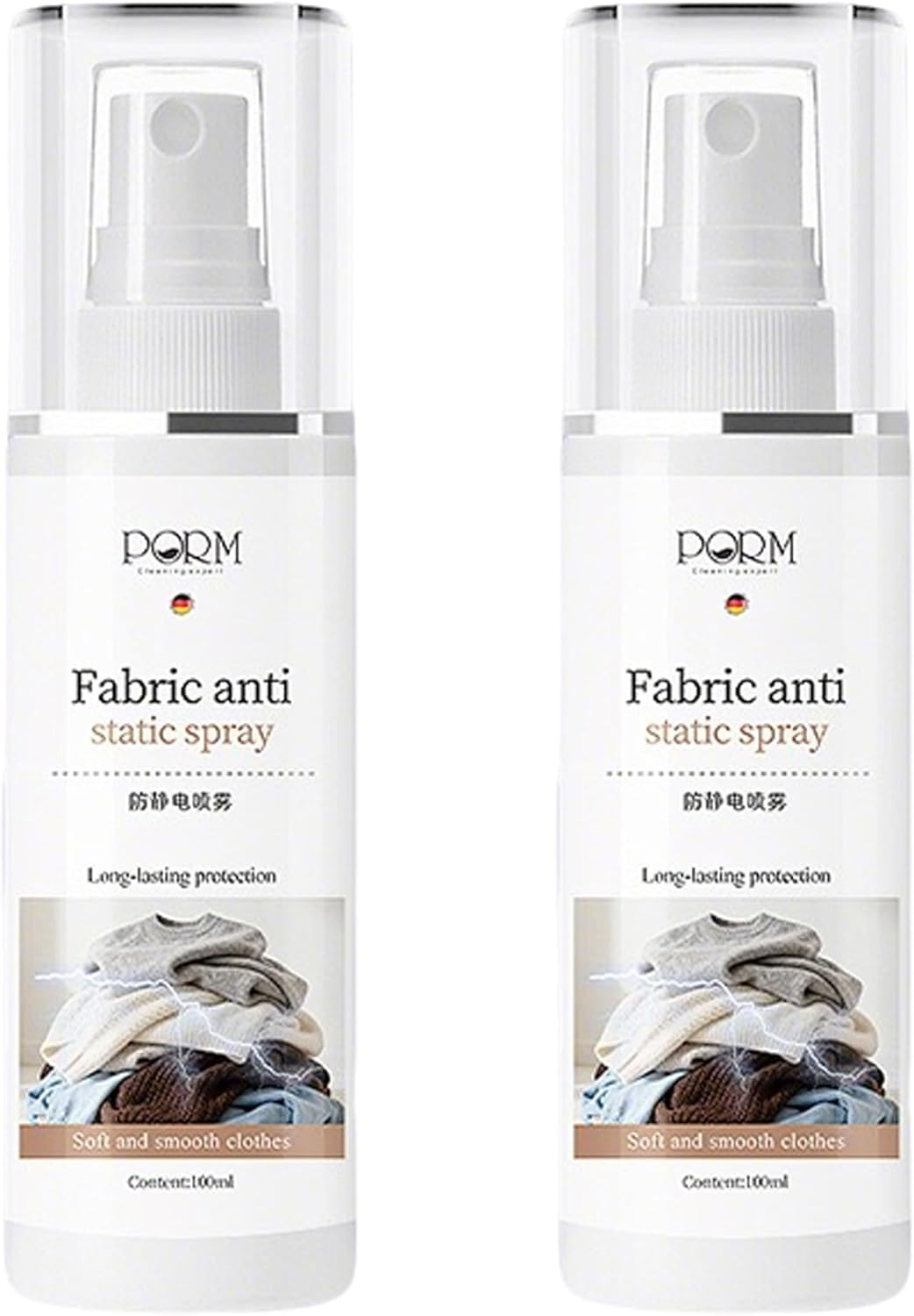 2PCS Wrinkle Release Spray - Instant Crease Release & Static Eliminator with Fresh Scent ， On-The-Go Clothing Care - anti Wrinkle Spray/Anti Crease Spray