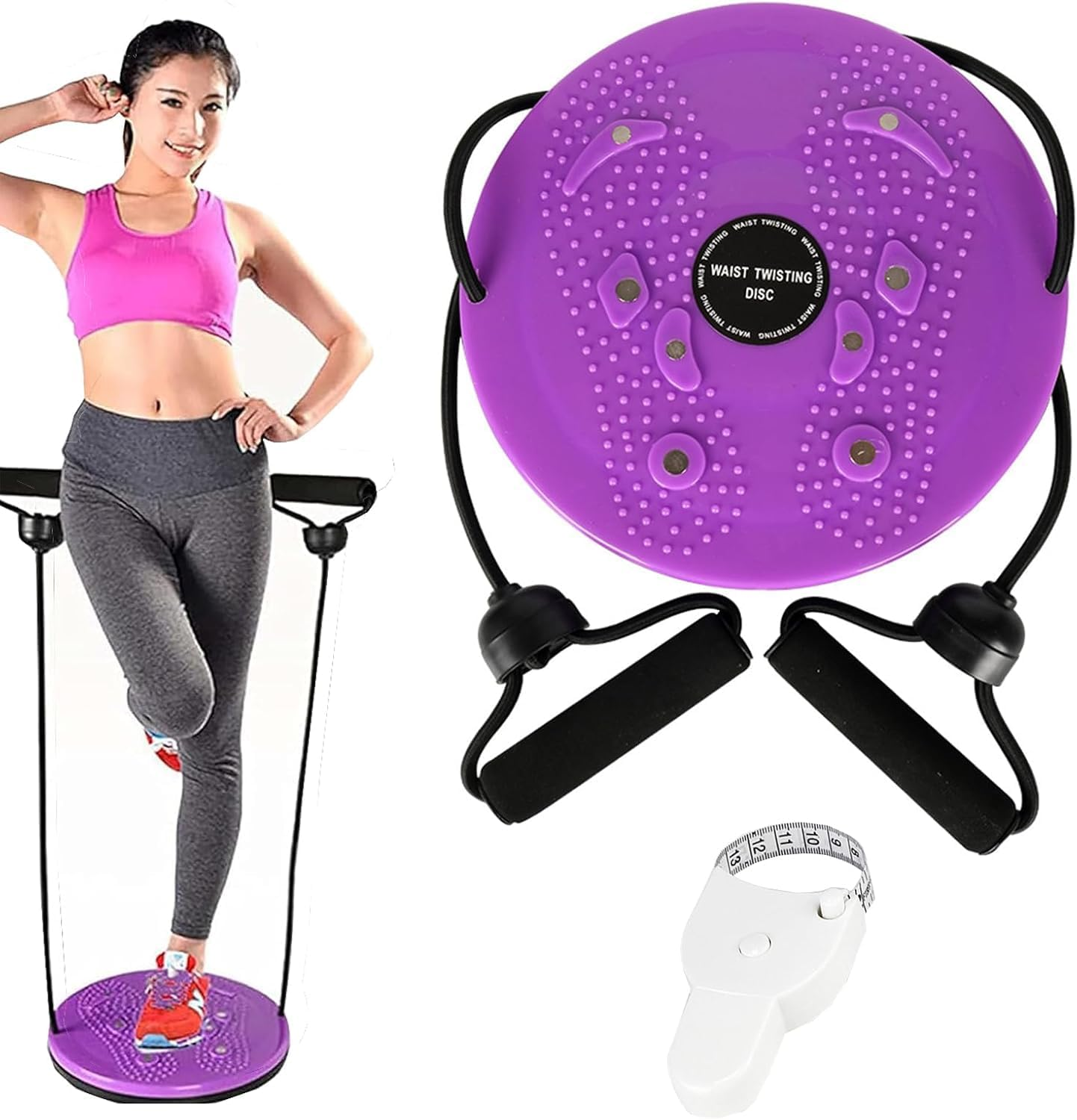 Lovely Waist Sculptor, Loovely Waist Sculptor Exercise Twister Machine Adjustable Twist Board with Handles, for Body Shaping Magnetic Twisting Disc image number 3
