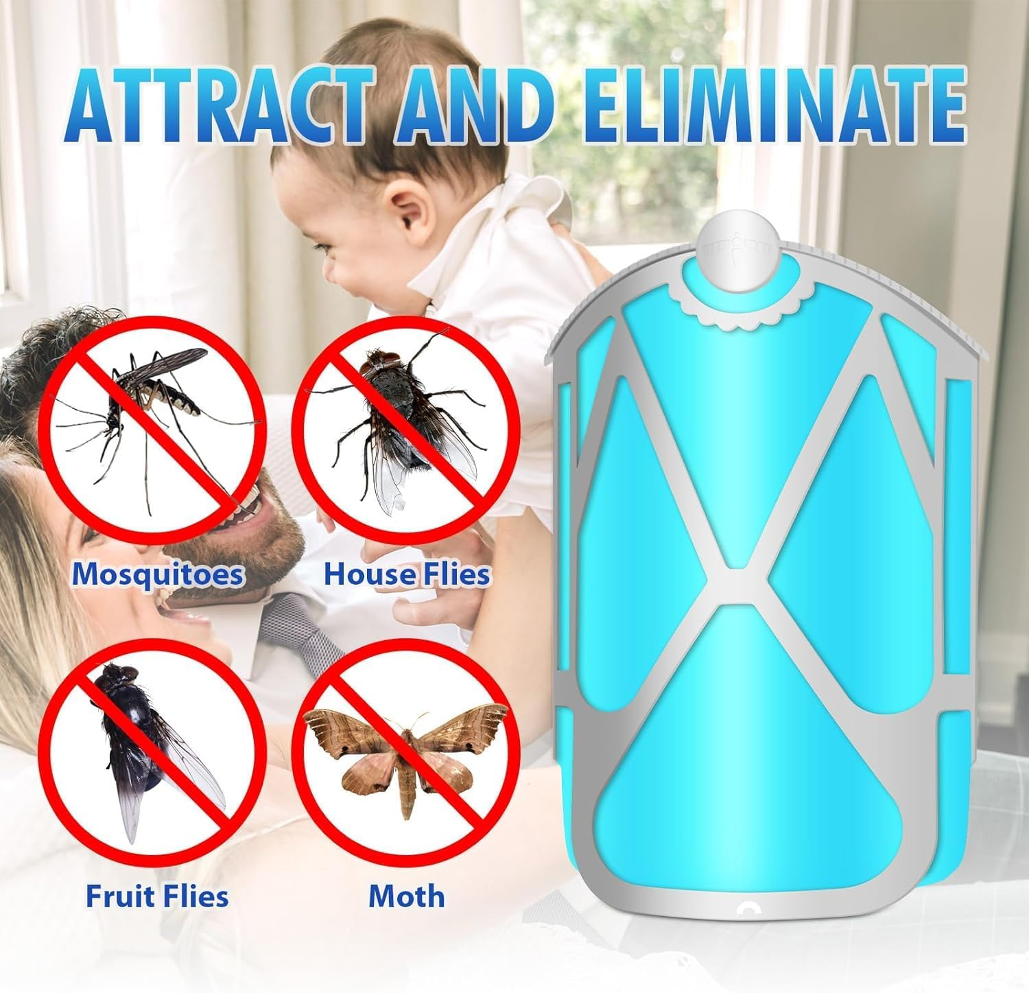 B-Qtech 4 Pack Trap Refill Replacement Compatible with ZEVO M364 and Max, Refill Cartridge Kit Compatible with Plug in Light M364 and Max image number 2