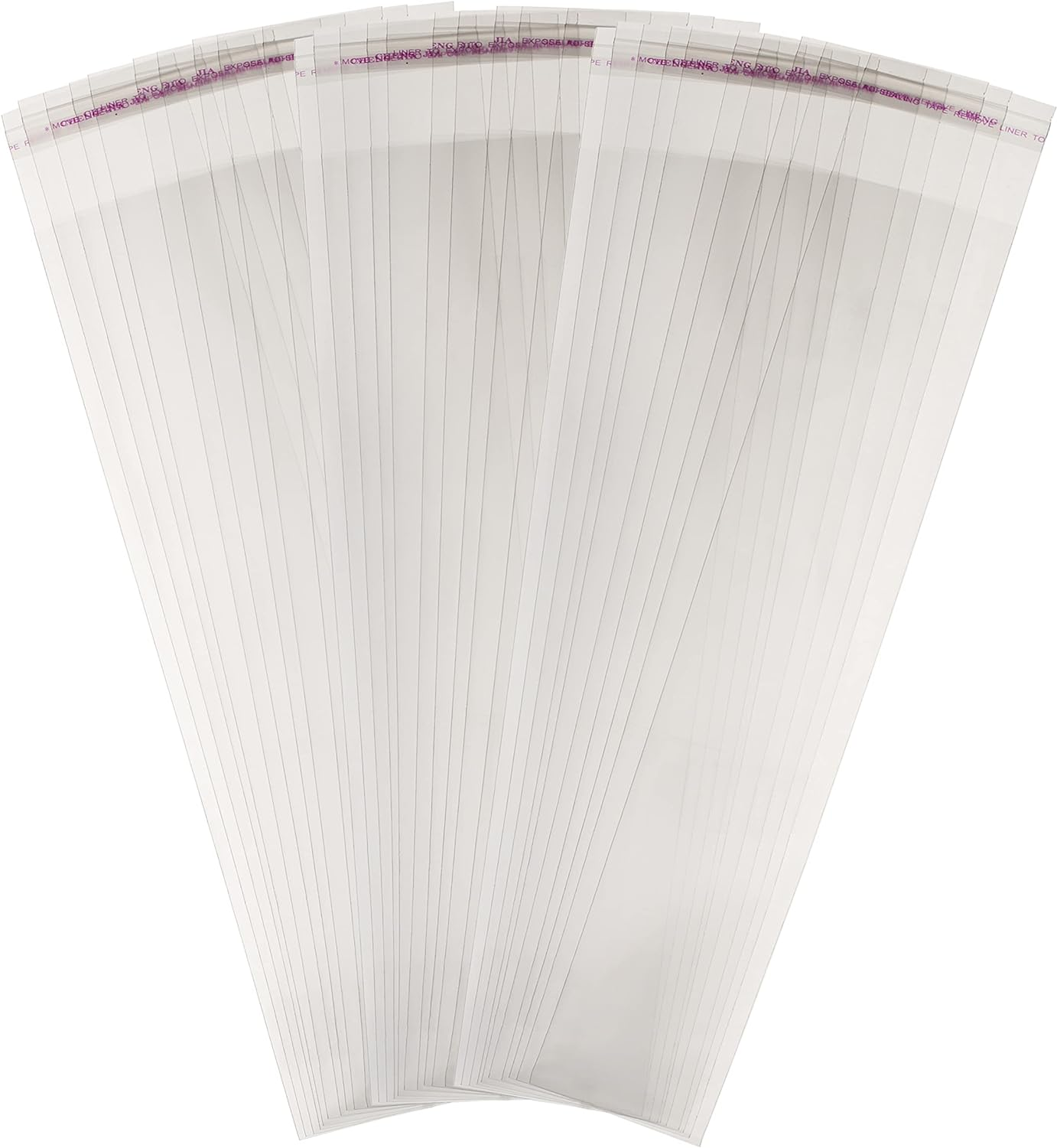 AIRSUNNY 200Ct Clear Adhesive Small Cello Bags 2X10- Self Sealing OPP Plastic Bags for Bakery Cookies Christmas Halloween Party Decorative Gift (2'' X 10'') image number 2