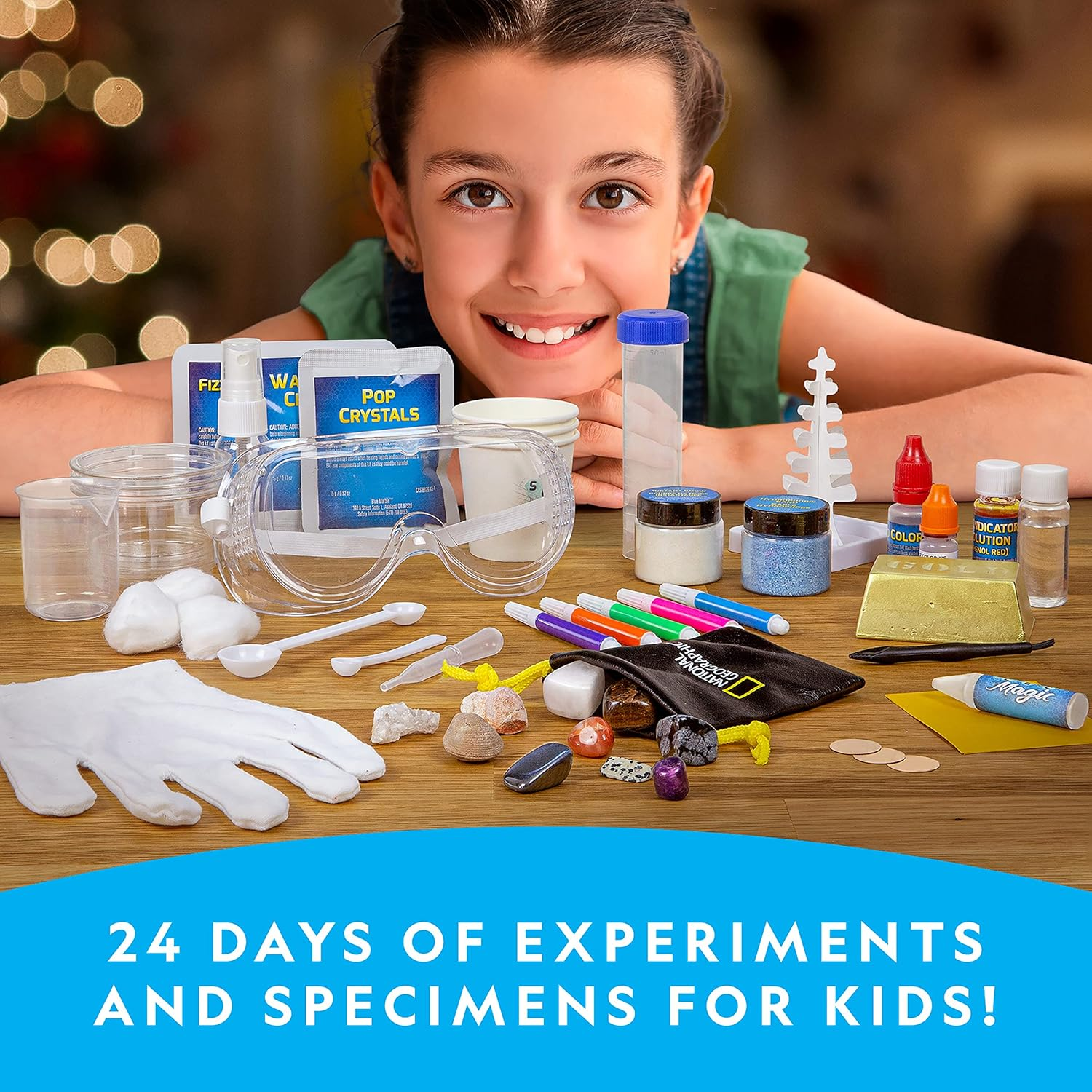 NATIONAL GEOGRAPHIC Science Advent Calendar 2023 &ndash; Jumbo Kids Advent Calendar with 24 Science Experiments, Rocks, Fossils, plus Storage Bag, Science Christmas Countdown Calendar, Mini Gemstone Dig Kit image number 4