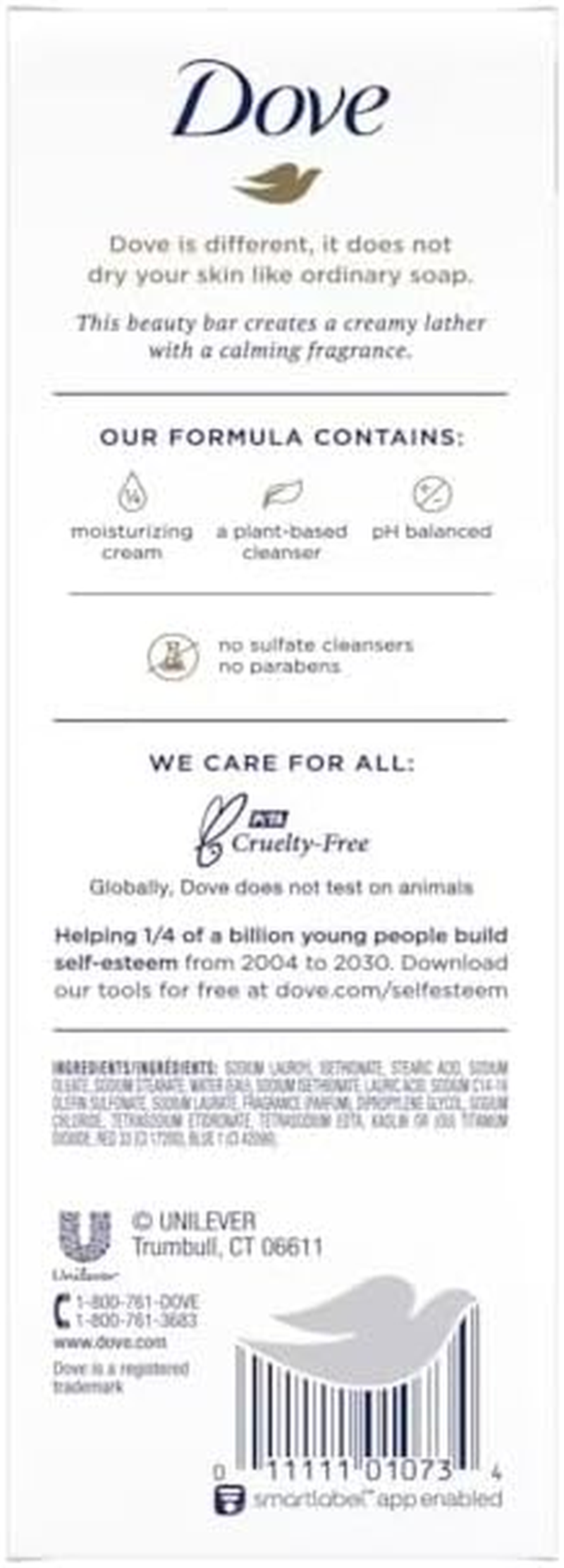 Dove Relaxing Lavender Beauty Bar with Lavender and Chamomile Scent 4 Ounce 6 Bar image number 1