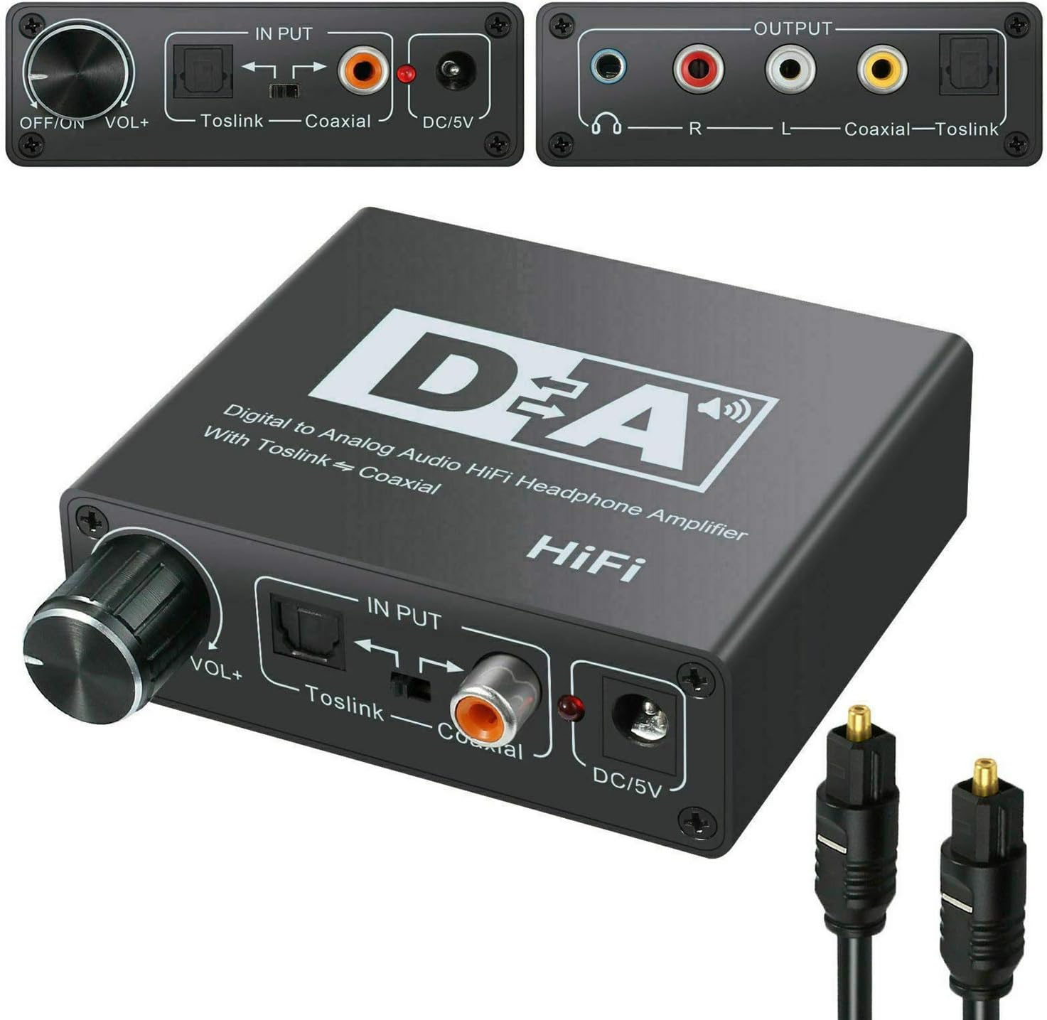 Lrocaoai 192Khz Digital Optical Coaxial Toslink to Analog RCA 3.5Mm Audio Hifi Converter with Spdif, 317940 image number 1