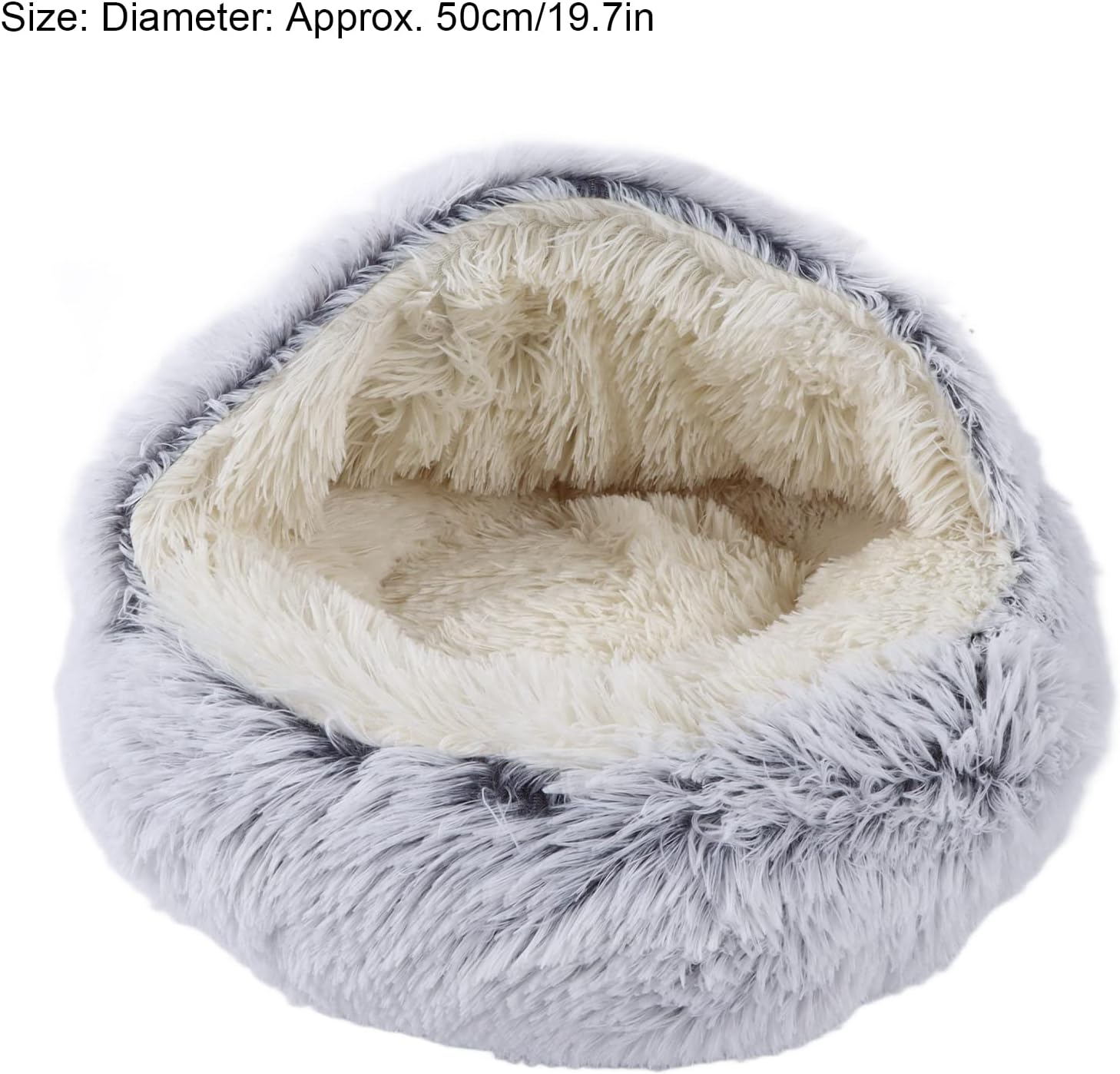 EVTSCAN round Cat Bed Soft Comfortable Plush Safe Warming round Cat Dog Cushion Bed for Small Pets image number 1