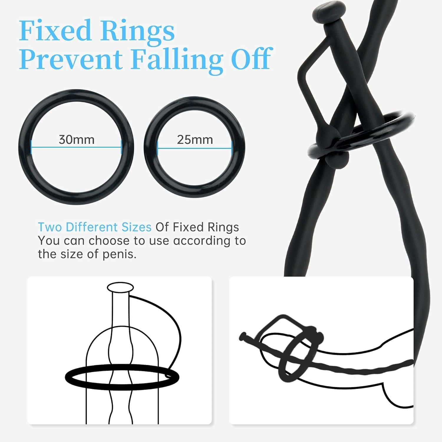 3 Pack Urethral Penis Sound Hollow Dilator Soft Silicone Sounding Kit Penis Plug Urethra Multi Beads Probe BDSM Bondage Sounds Flexible Male Masturbation Mens Sex Toy