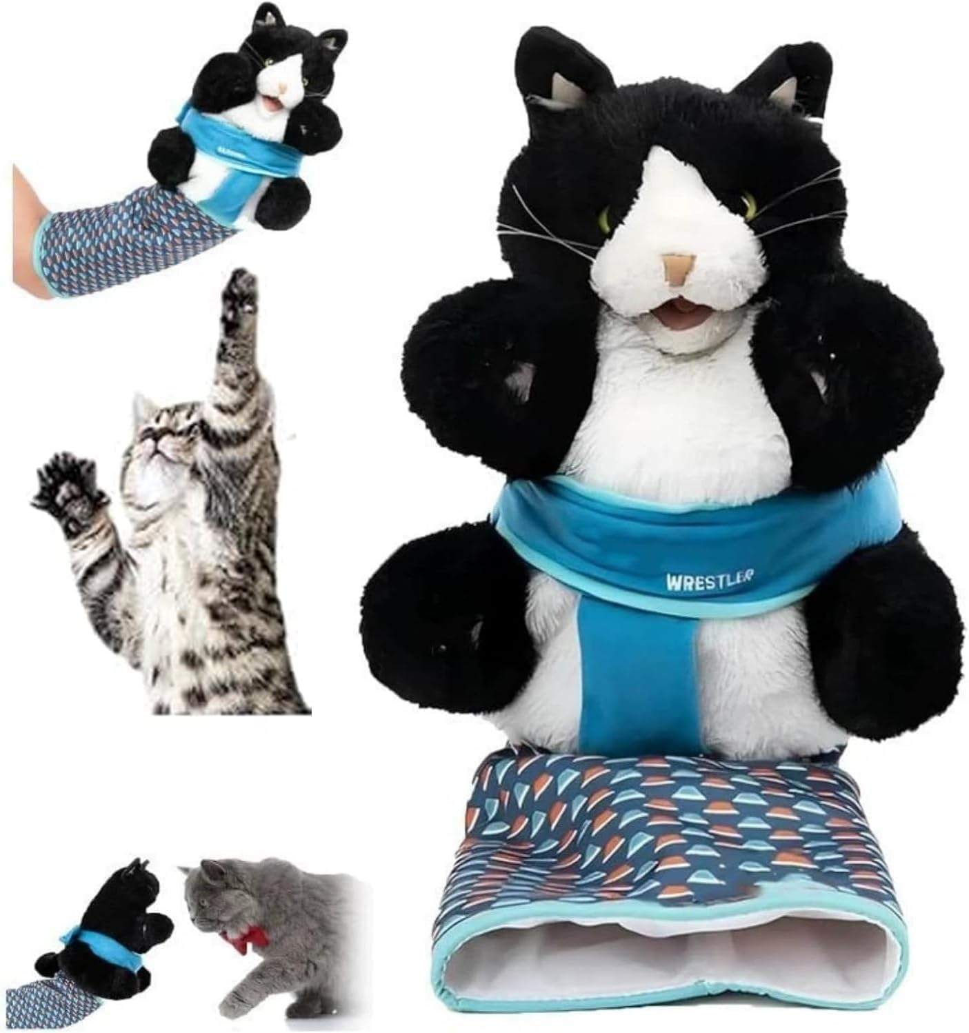 Cat-Wrestling Toy Puppet Antarcking Wrestler Cat-Wrestling Glove Cats Hand Puppet Essential for Pet Lovers with Tough Padding for Safe and Fun Interactive Play Cat Toy Gift image number 1