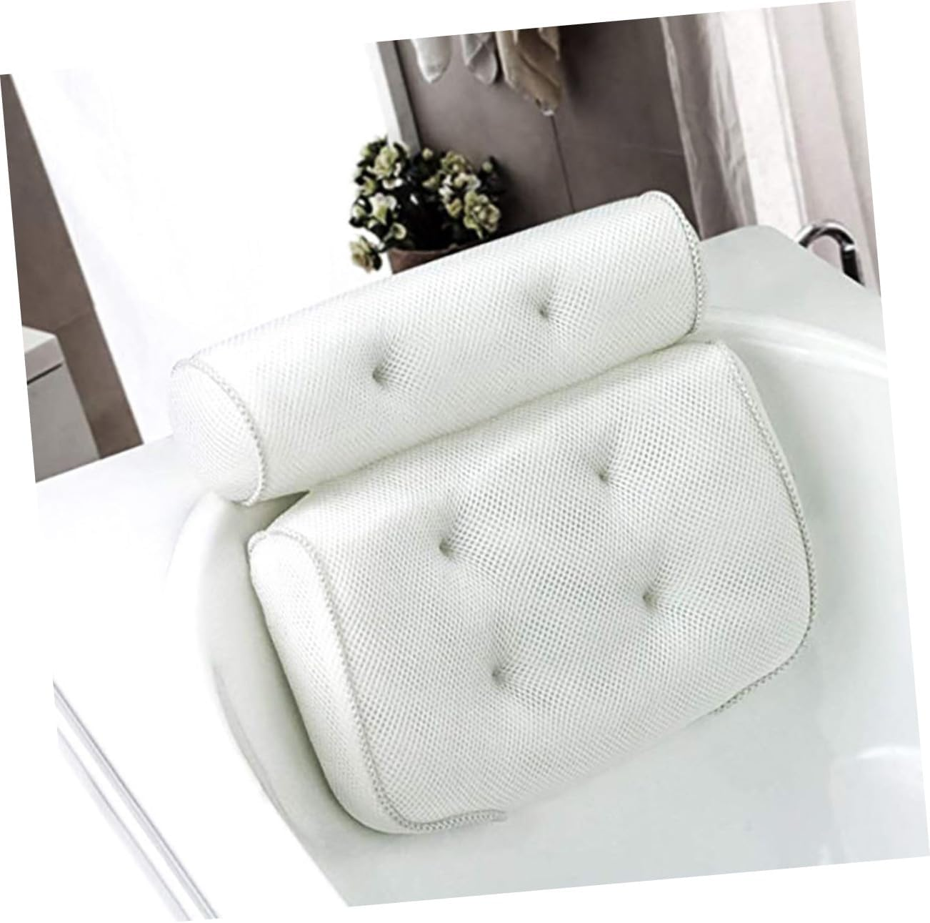 LOLIPPYY Bath Pillow 3D Mesh Spa Tub Pillow with 6 Suction Cups Neck and Head Support Cushions for Relaxing Bathing at Home image number 5