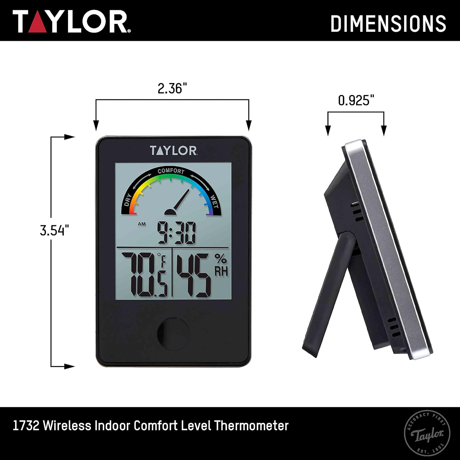 Taylor Precision Products Indoor Comfort Level Thermometer and Hygrometer image number 2