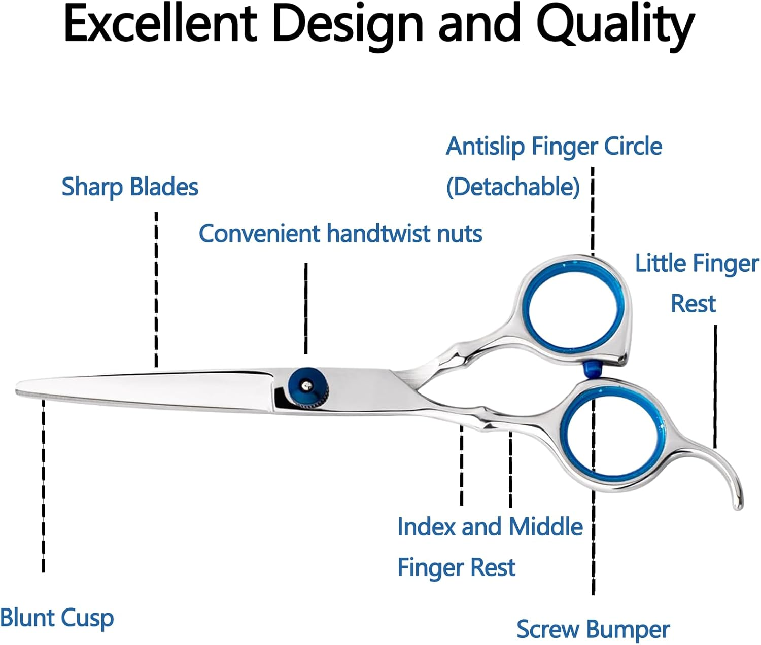 Mchifrys Professional Hair Cutting Scissors 6.5 Inch &ndash; Stainless Steel Hairdressing Barber Scissors with Comb, Precision Shears for Salon & Home Use image number 5