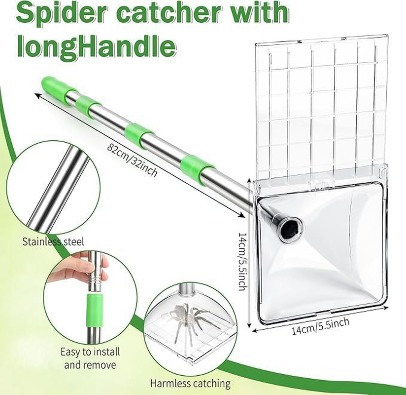 Spider Grabber 32 Inches Long Handle Adjustable Insect Catcher, No Touch Bug Grabber Tool for Roaches Spiders Scorpions, Practical Indoor Outdoor Home Kitchen Garden Use image number 6