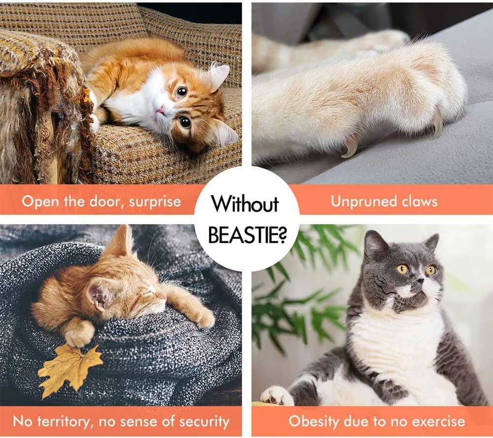 BEASTIE Cat Tree Scratching Post Scratcher Tower Condo House Furniture Wood 120 Cm High Grey Colour image number 5