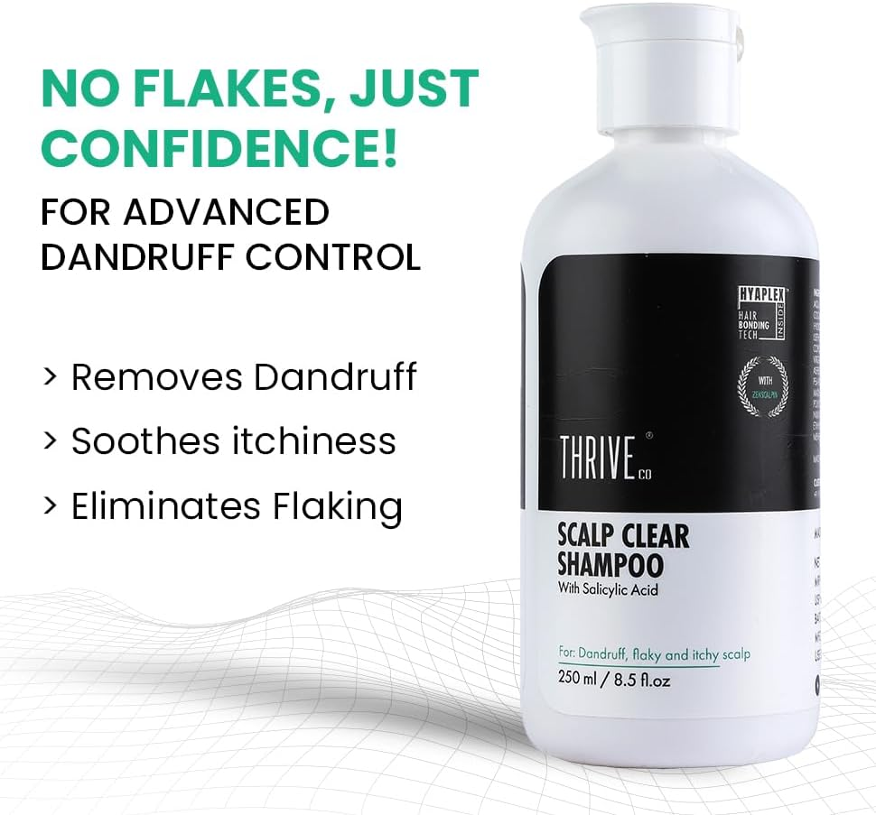 Thriveco Scalp Clear Shampoo for Dandruff Control | Daily Use Shampoo with Zenscalpin&trade;, Hyaplex&trade;, Salicylic Acid | for Dandruff, Flaky & Itchy Scalp | for Men & Women | 250Ml (250 Ml) image number 2