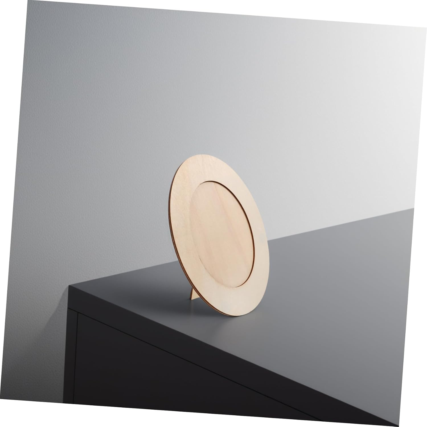 MOLUCKFU Wooden Craft Frame Oval DIY Photo Frame Unfinished for Decor Stand up Display for Art Projects Family Bonding Activities and Decorations image number 4