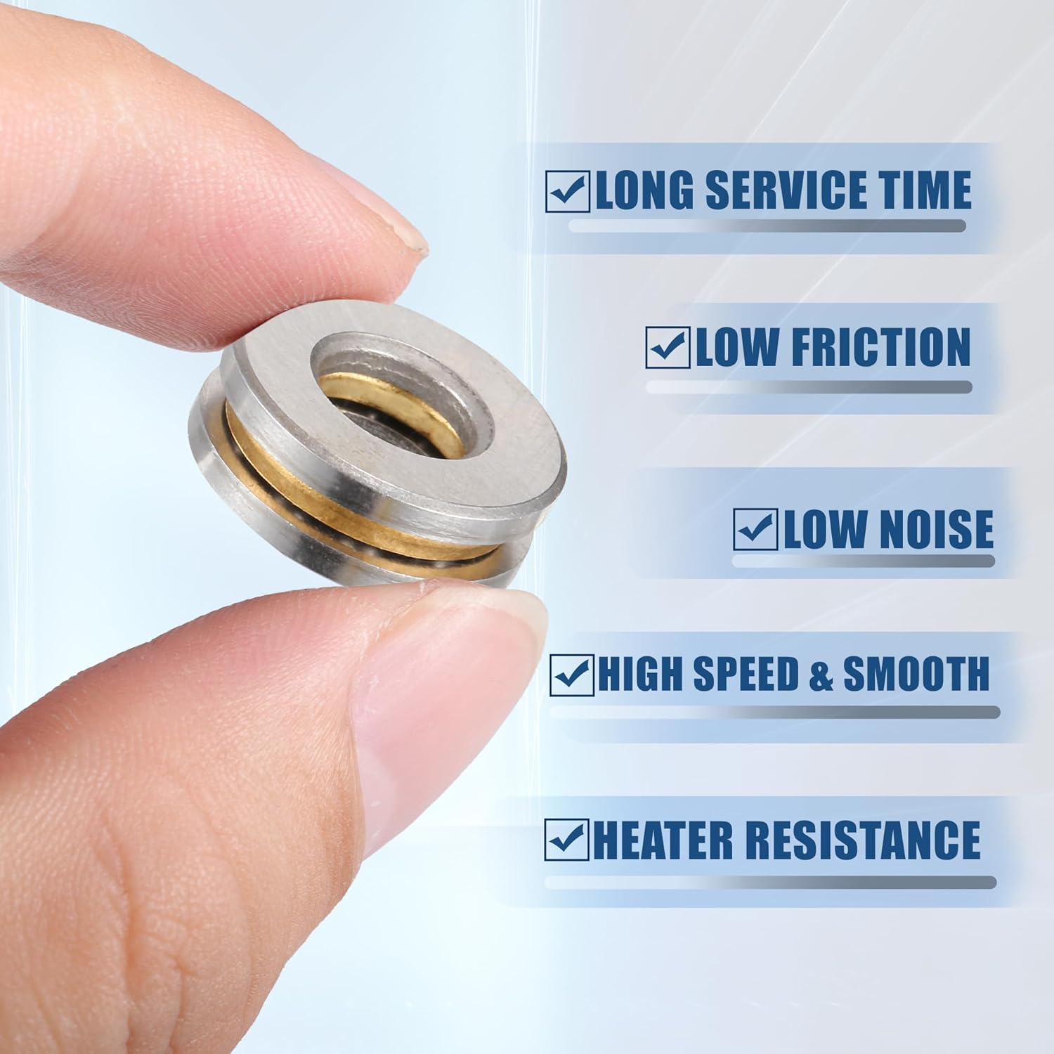 X AUTOHAUX F9-20M Thrust Ball Bearing 9X20X7Mm Single Row Roller with Washers Gold Tone - Pack of 2 image number 2