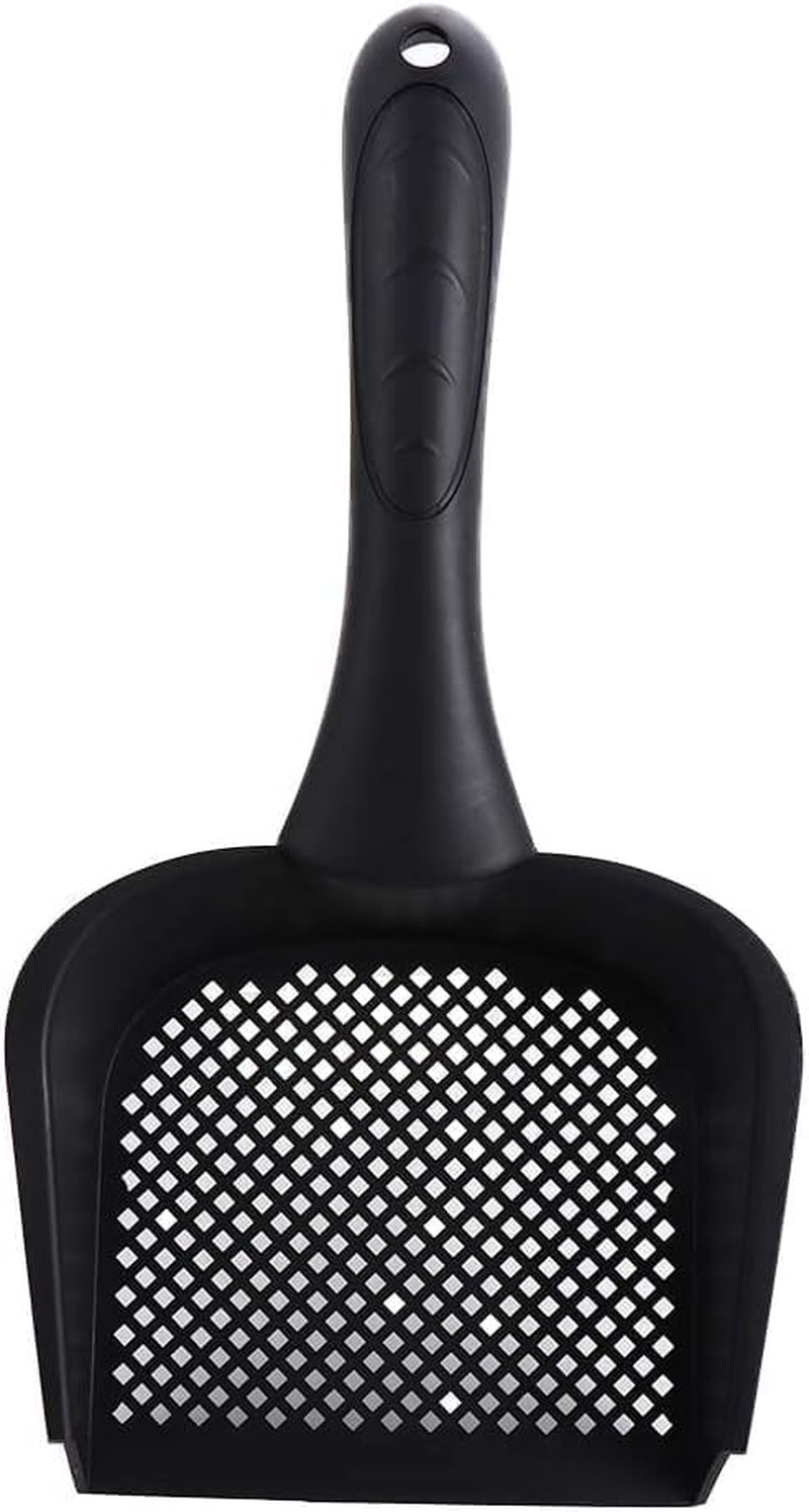 Large Cat Litter Scoop Flat Leading Edge Pet Poo Shovel Cat Fine Sand Scooper Sand Waste Scooper Easy to Clean Cat Toilet Products (Black, 28.8 * 10 * 3CM) image number 4