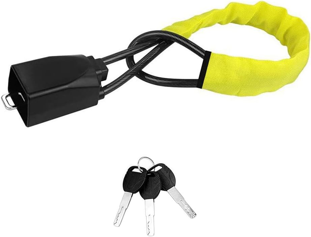 QOOWFEANIG Anti-Theft Car Seat Belt Lock,Heavy Duty Metal anti Theft Car Device Seat Belt Chain Lock with 3 Keys (Black)