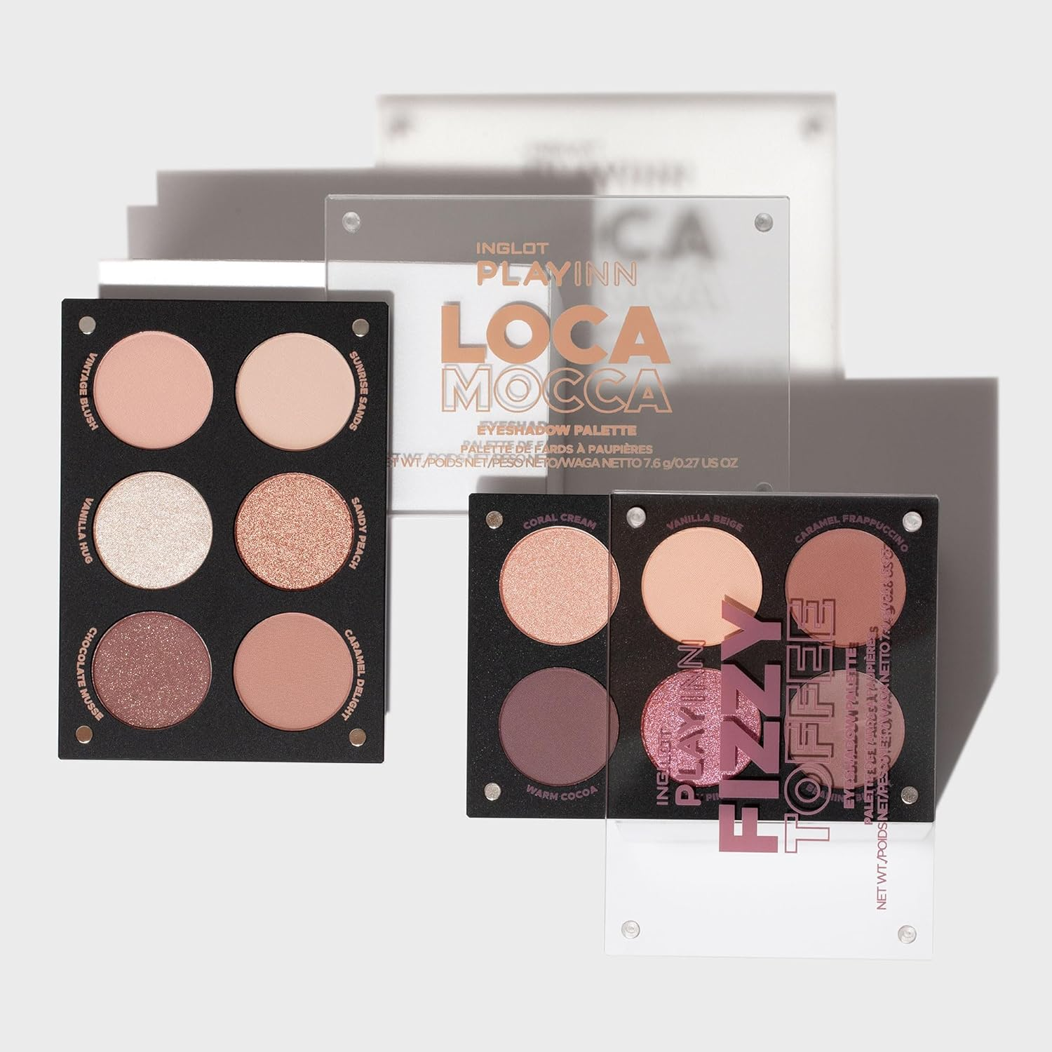 Inglot Playinn Loca Mocca Eyeshadow Palette | Matte and Shimmer Eyeshadow | Classic Brown and Beige Mix | Universal Colours | Eyeshadow Palette | 8G - Fizzy Toffee image number 3