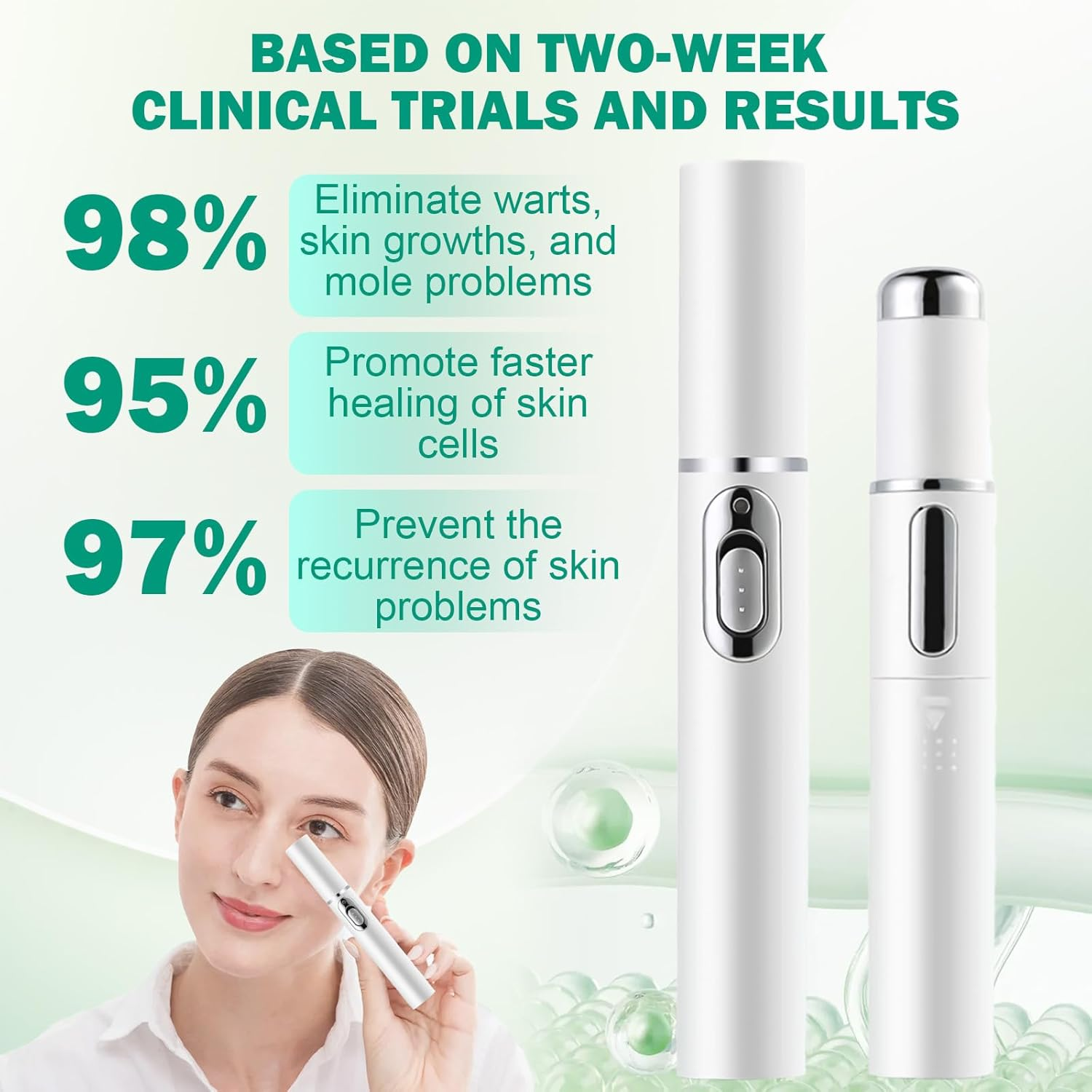 Non-Invasive Pen for Mole and Wart Removal, Blue Light Acne Remover, Wart Remover, Dark Spot Remover for Face and Body