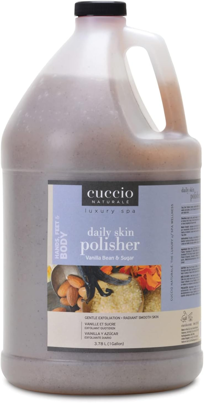 Cuccio Naturale Daily Skin Body Polisher - Soothes and Softens - Gentle Exfoliation Process - Lifts Dead Cells from Surface - Smooth and Radiant Results - Vanilla Bean and Sugar - 3.78 L Scrub